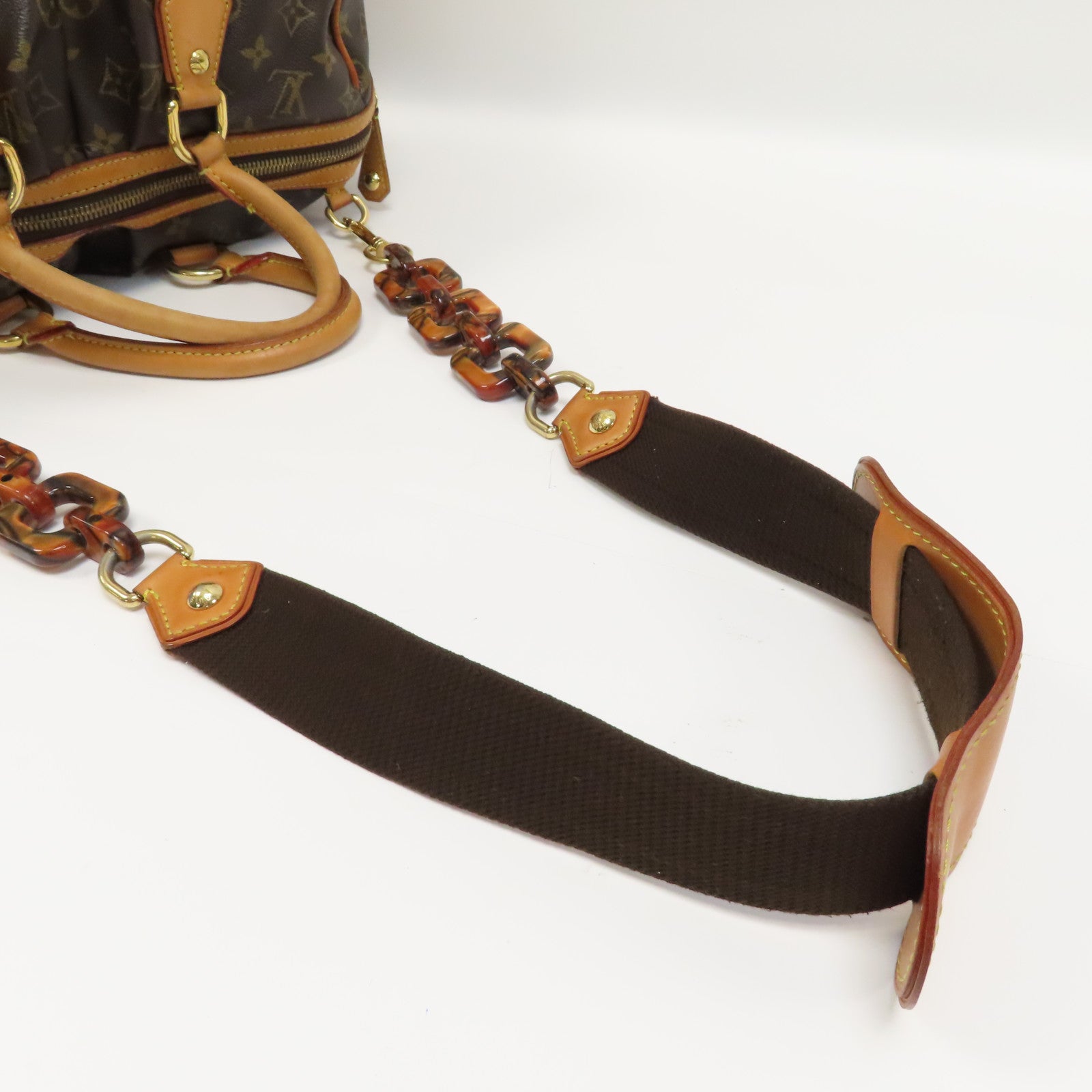 LOUIS VUITTON 【激減優惠】Monogram Stephen Hand Bag金扣手挽肩背兩用袋啡色