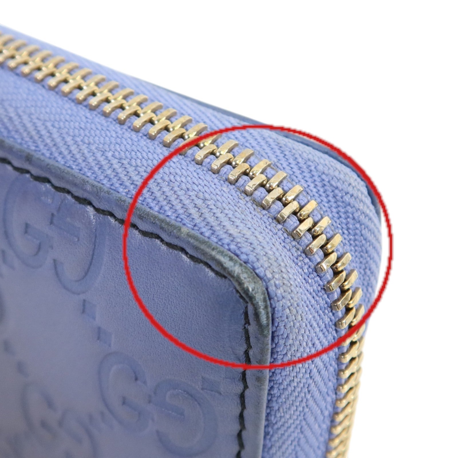GUCCI 牛皮皮革Zipper Long Wallet金扣長錢包