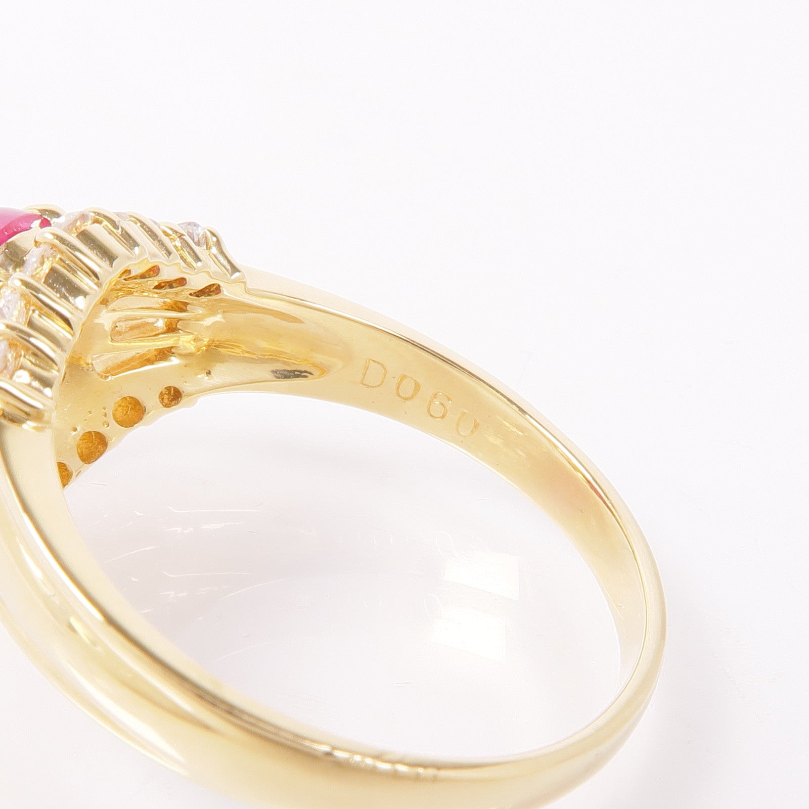 JEWELRY 【激減優惠】18K黃金Ruby/Diamond Ring紅寶石/鑽石戒指US#7.75