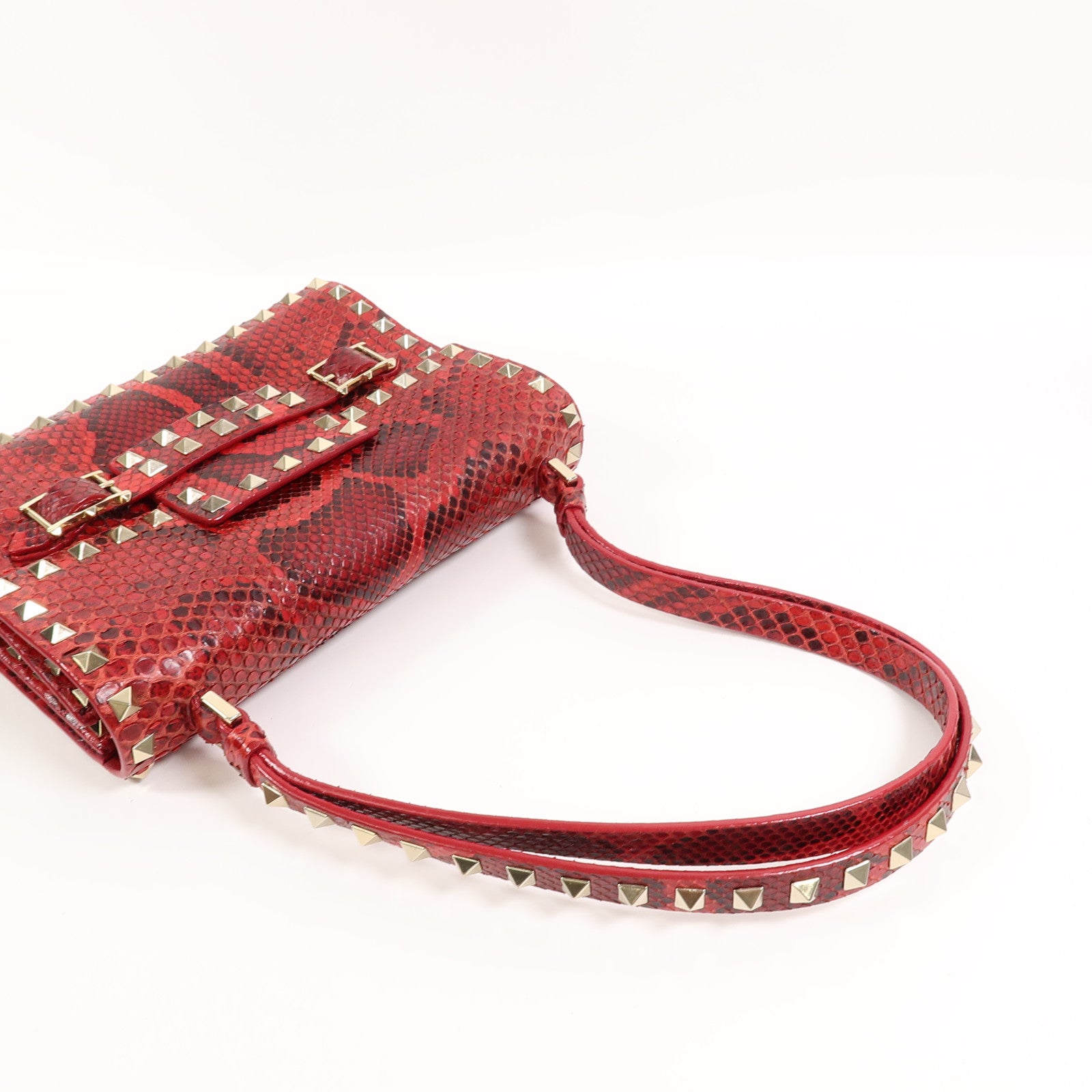 Valentino 蛇皮皮革Rockstud Bag肩背袋
