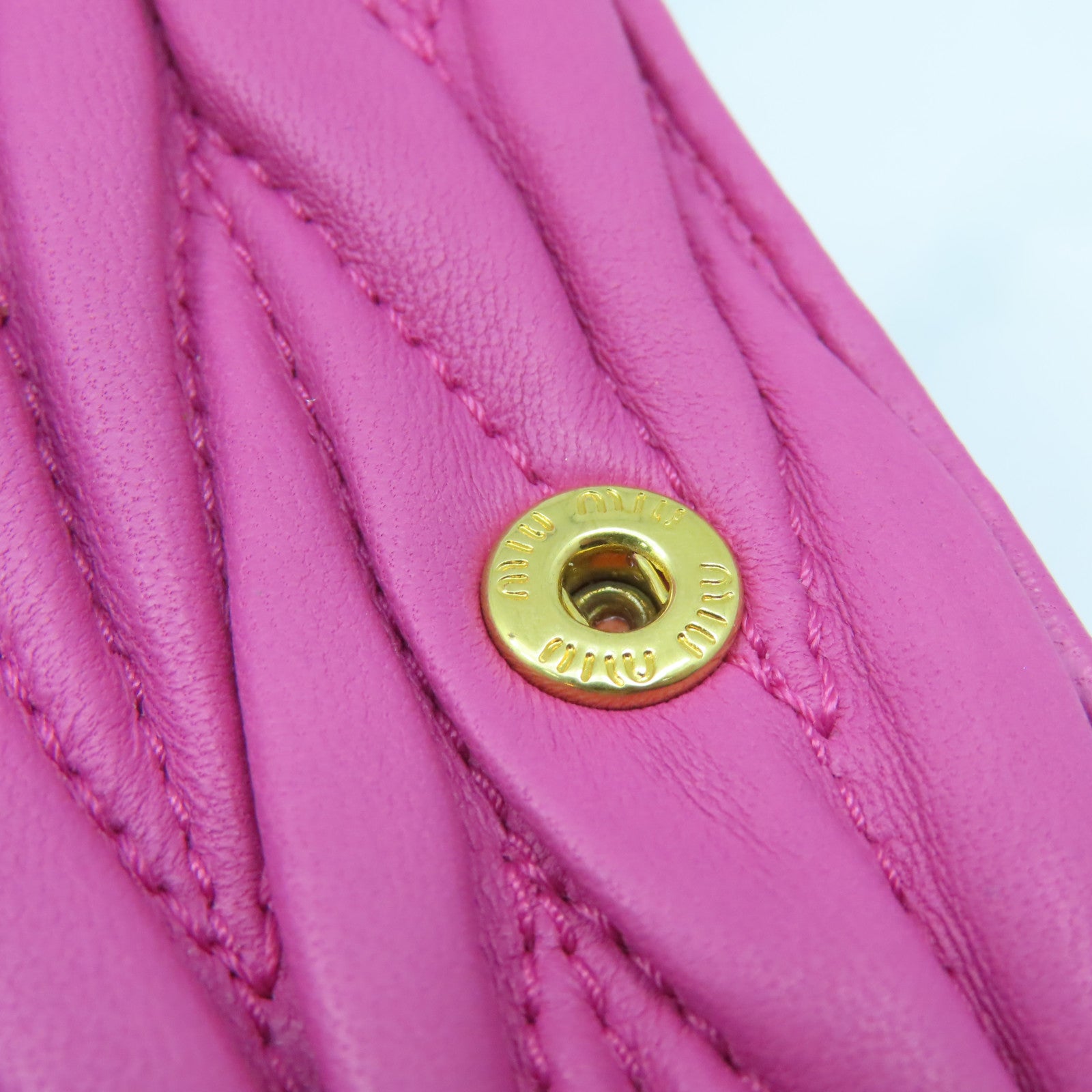 Miu Miu Sheepskin Leather Clutch Gold Buckle Clutch