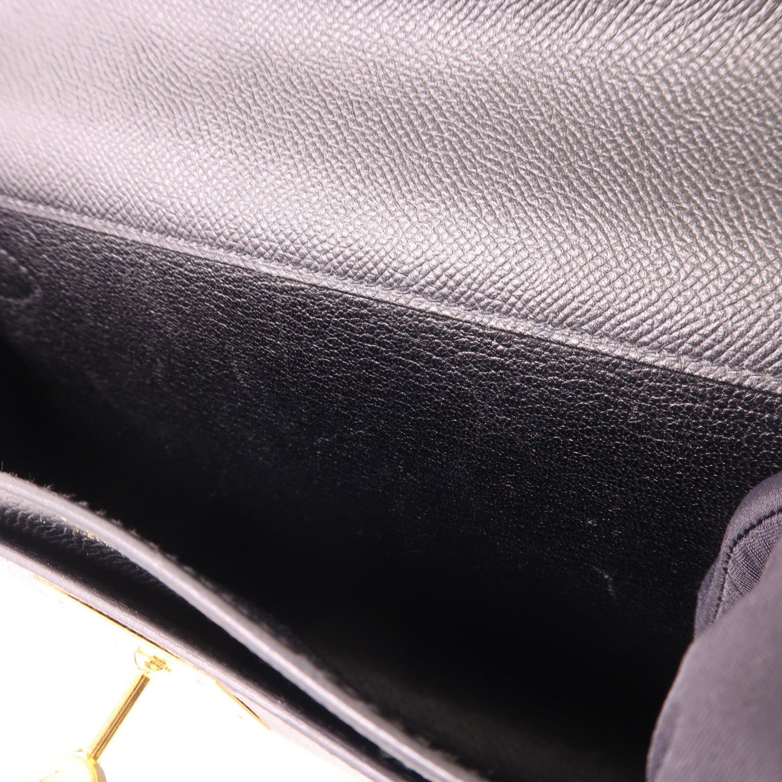 HERMES Epsom皮革Kelly Depeches 25金扣手拿包Noir