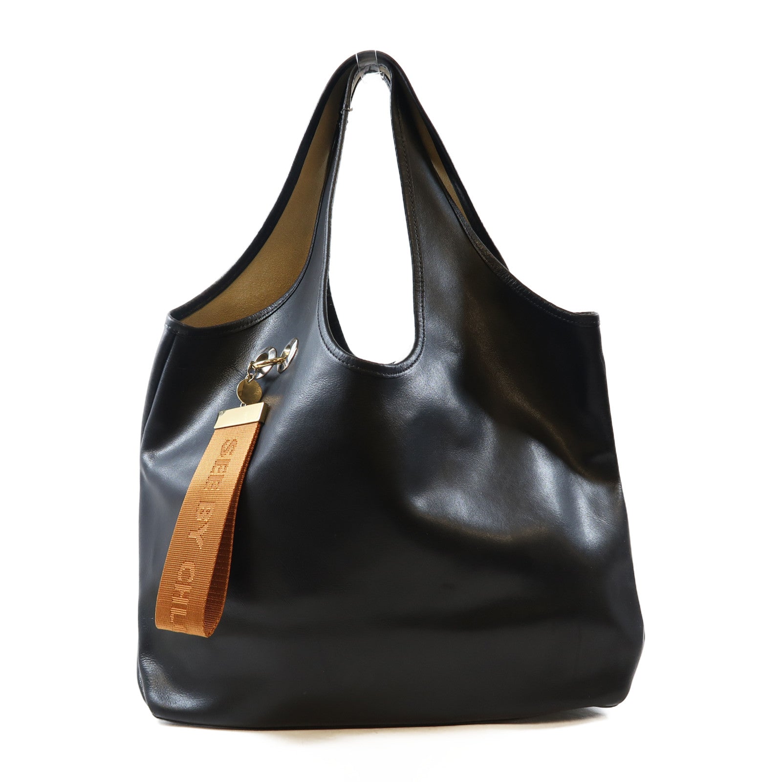 SEE BY CHLOE 牛皮皮革Shoulder Bag銀扣肩背袋黑色