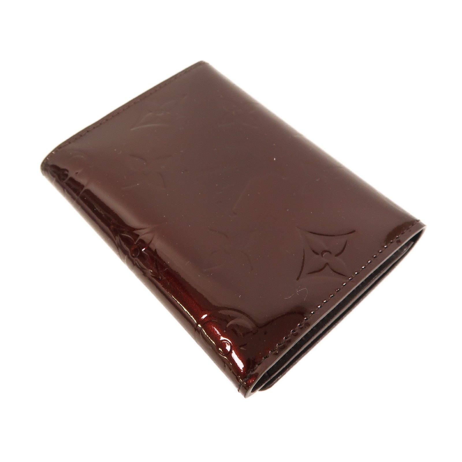LOUIS VUITTON Monogram Vernis Card Case金扣零錢包紅色
