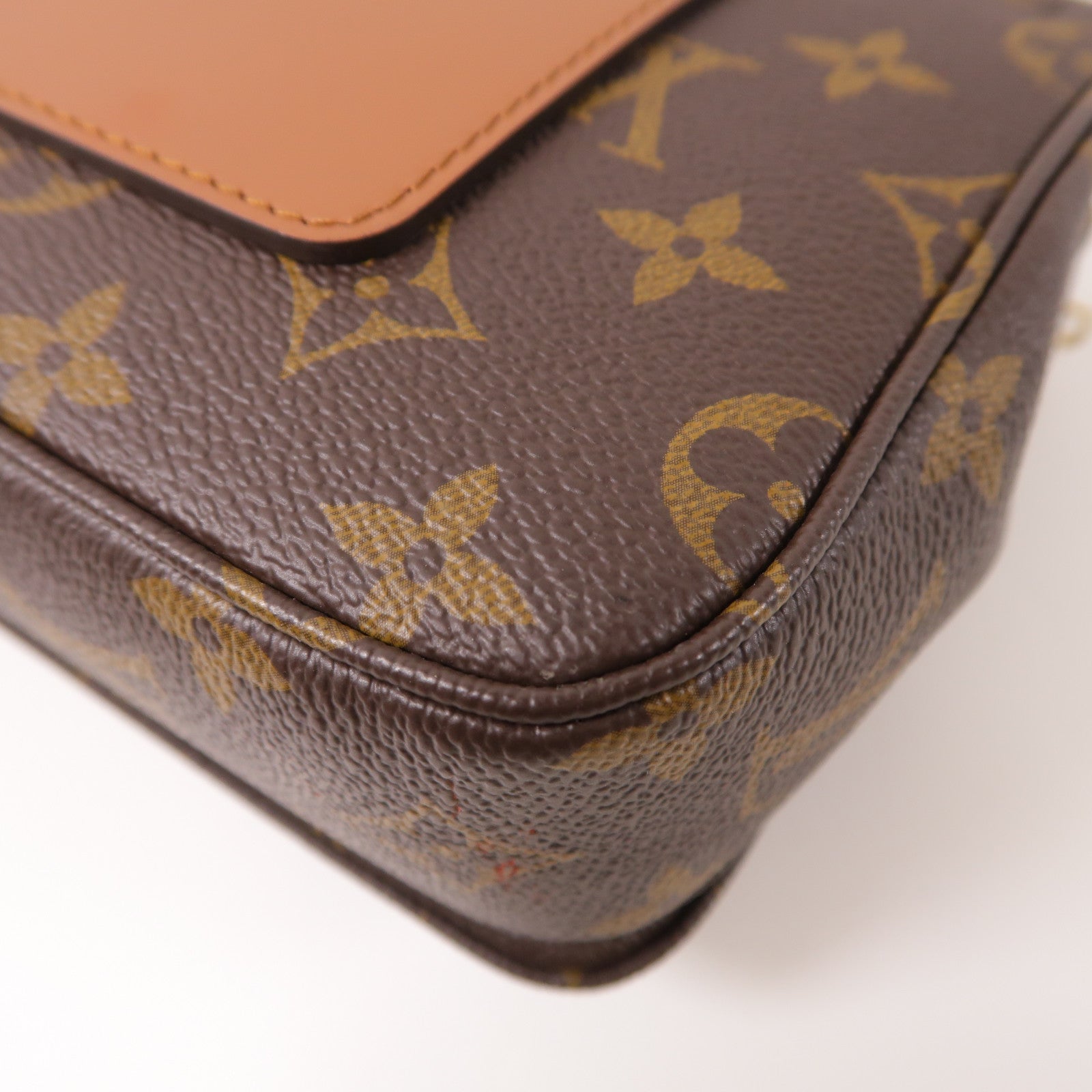 LOUIS VUITTON Monogram Marceau金扣鏈帶肩背袋棕色
