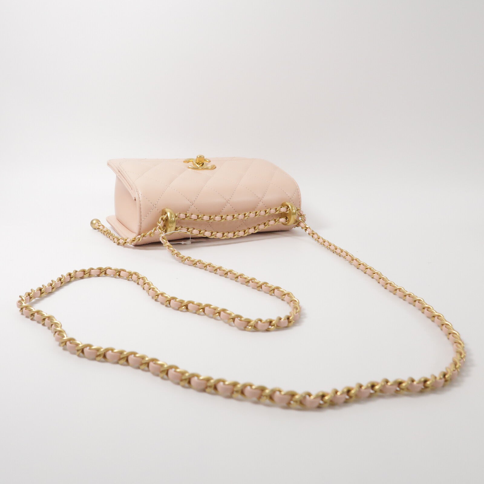 CHANEL 牛皮皮革Mini Flap Bag鏈帶肩背袋