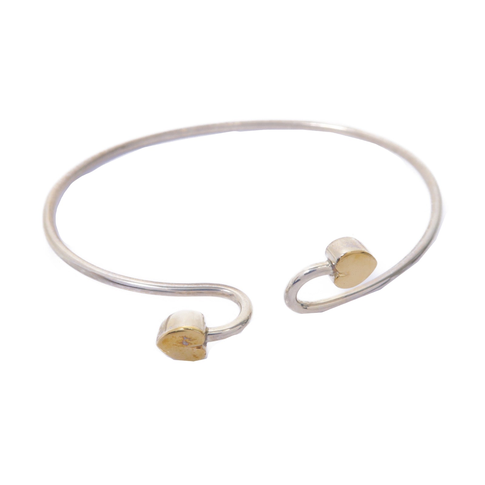 TIFFANY＆CO 18K黄金/925純銀Double Heart Bracelet手鐲