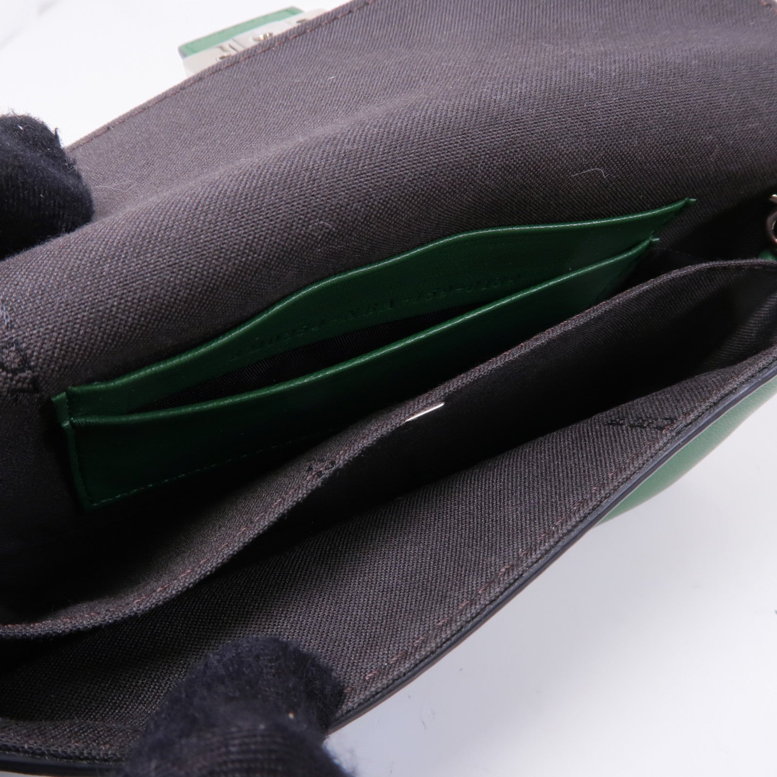 FENDI 牛皮皮革2 Way Shoulder銀扣手挽肩背兩用袋