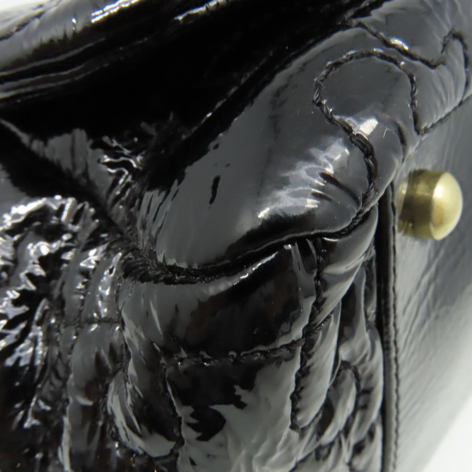 CHANEL 【激減優惠】漆皮Chain Shoulder Bag金扣鏈帶肩背袋黑色