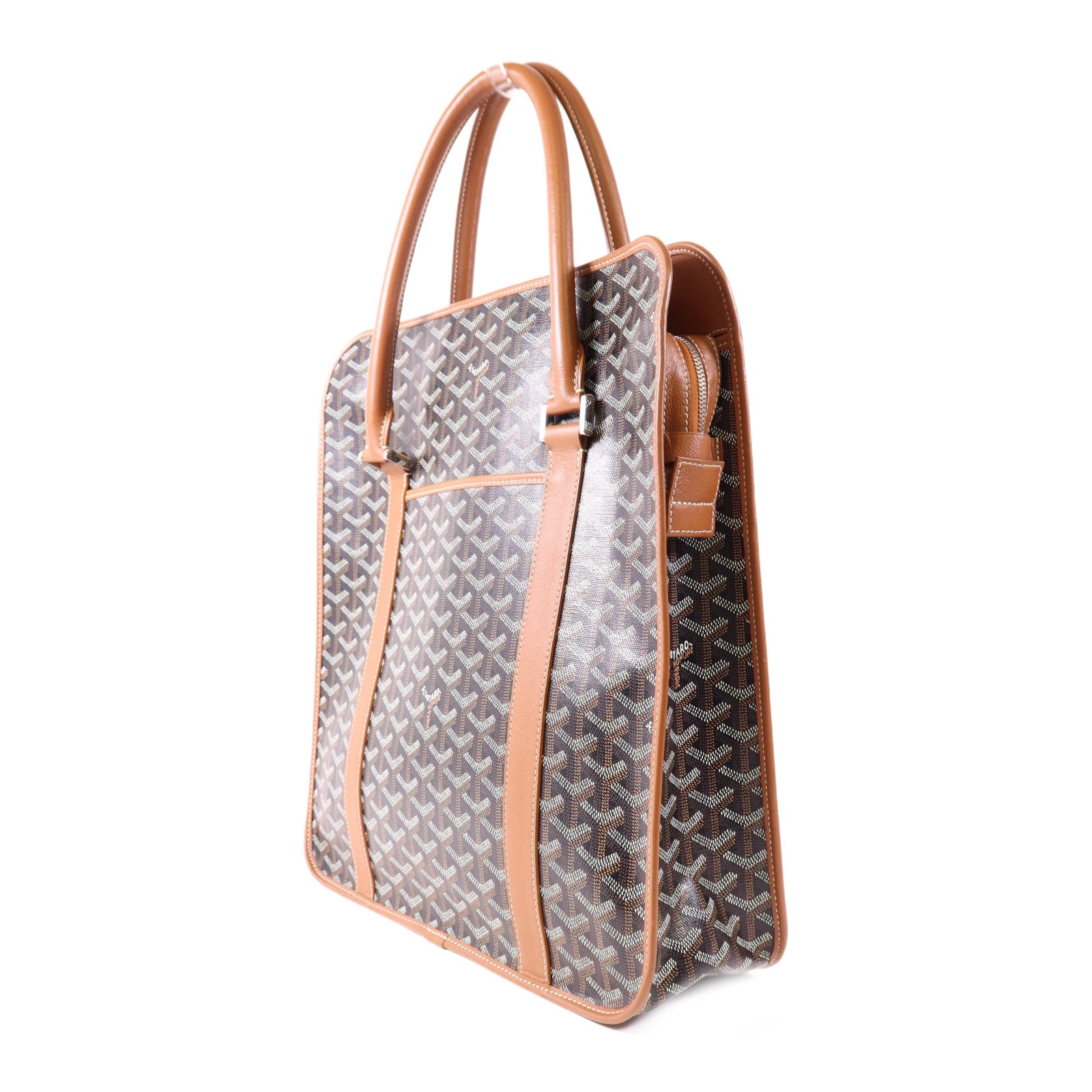 GOYARD 塗層帆布Bourgogne銀扣手挽袋