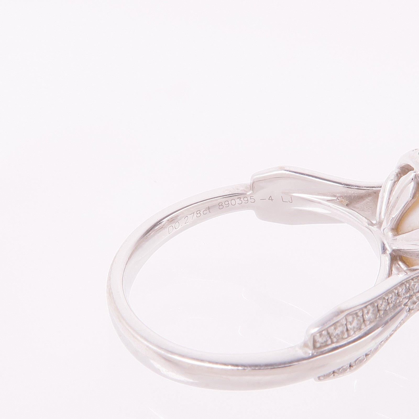 JEWELRY 18K白金Pearl Diamond Ring珍珠/鑽石戒指US#6