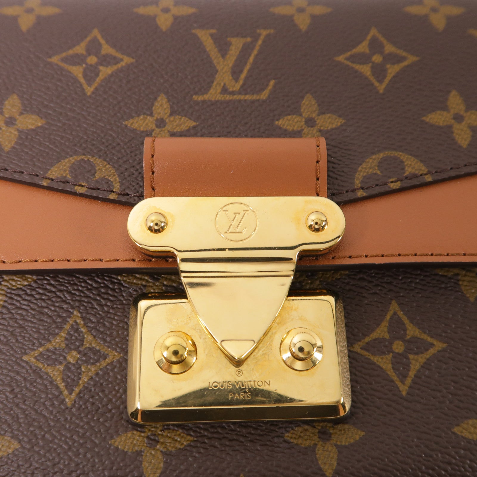 LOUIS VUITTON Monogram Marceau金扣鏈帶肩背袋棕色