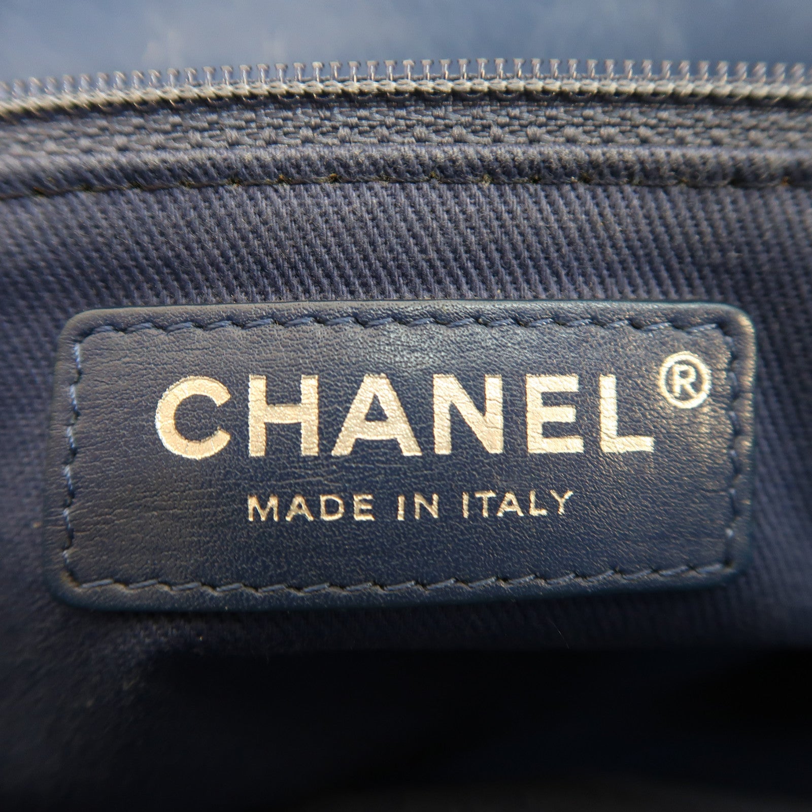CHANEL 菱格牛皮皮革Chain Shoulder銀扣鏈帶肩背袋藍色