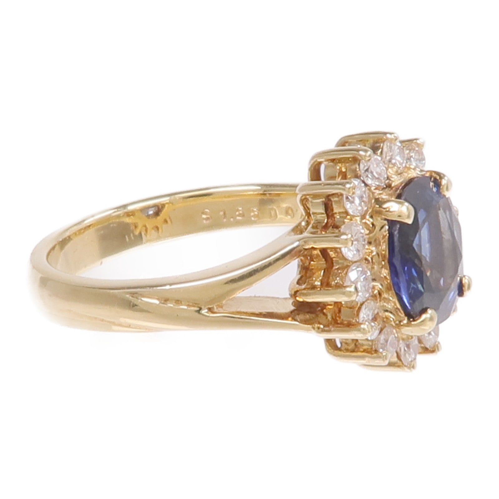 JEWELRY 18K黃金Sapphire Diamond Ring藍寶石/鑽石戒指