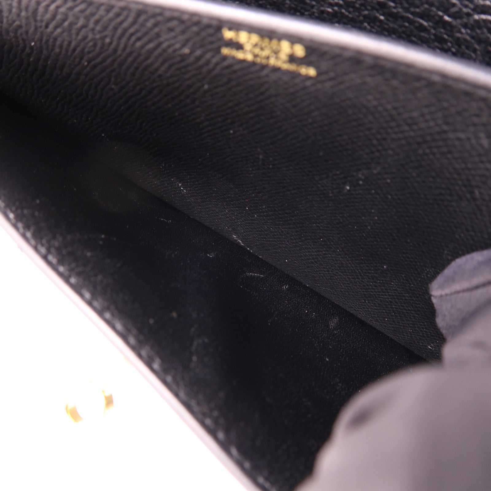 HERMES Epsom皮革Kelly Depeches 25金扣手拿包Noir