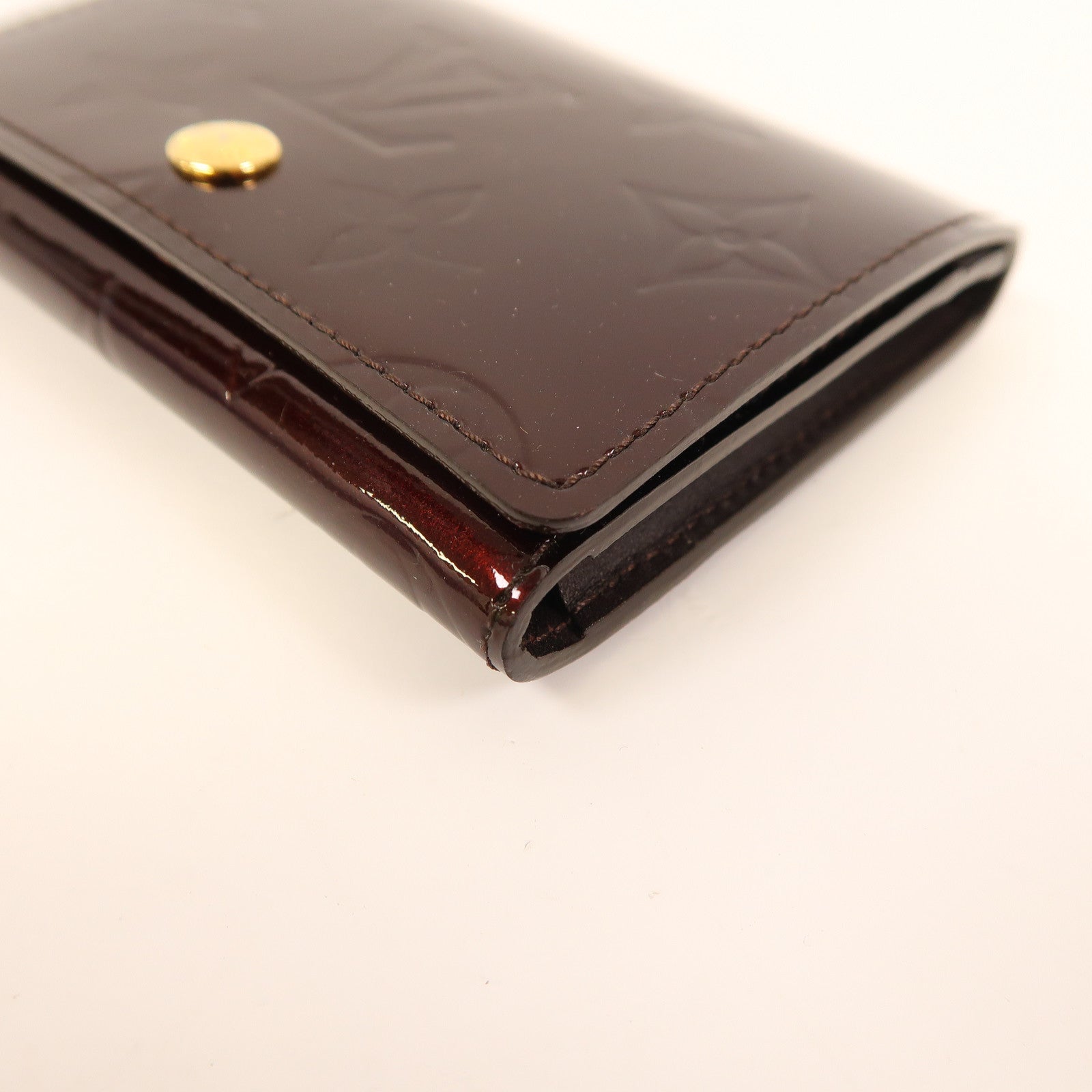 LOUIS VUITTON Monogram Vernis Card Case金扣零錢包紅色