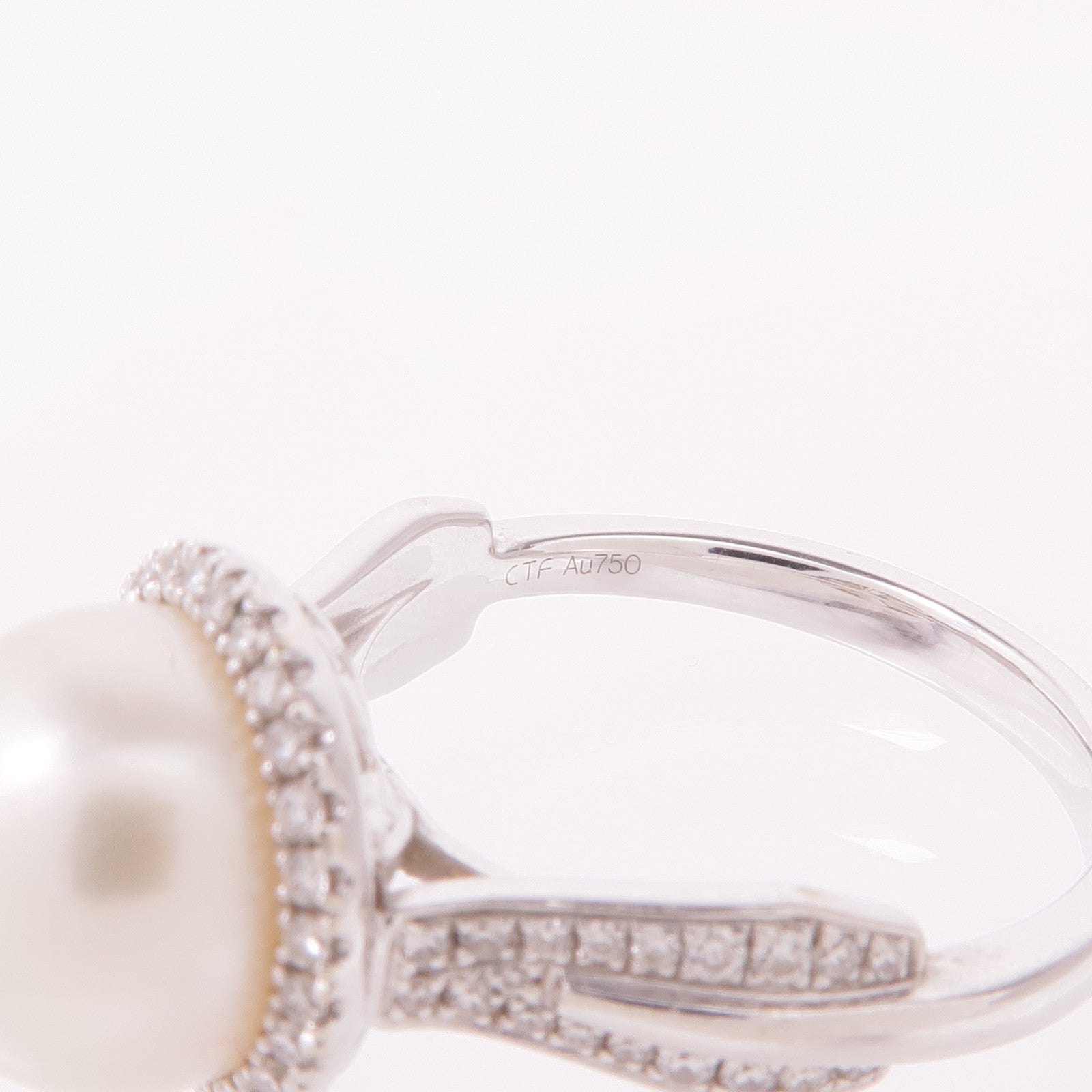 JEWELRY 18K白金Pearl Diamond Ring珍珠/鑽石戒指US#6