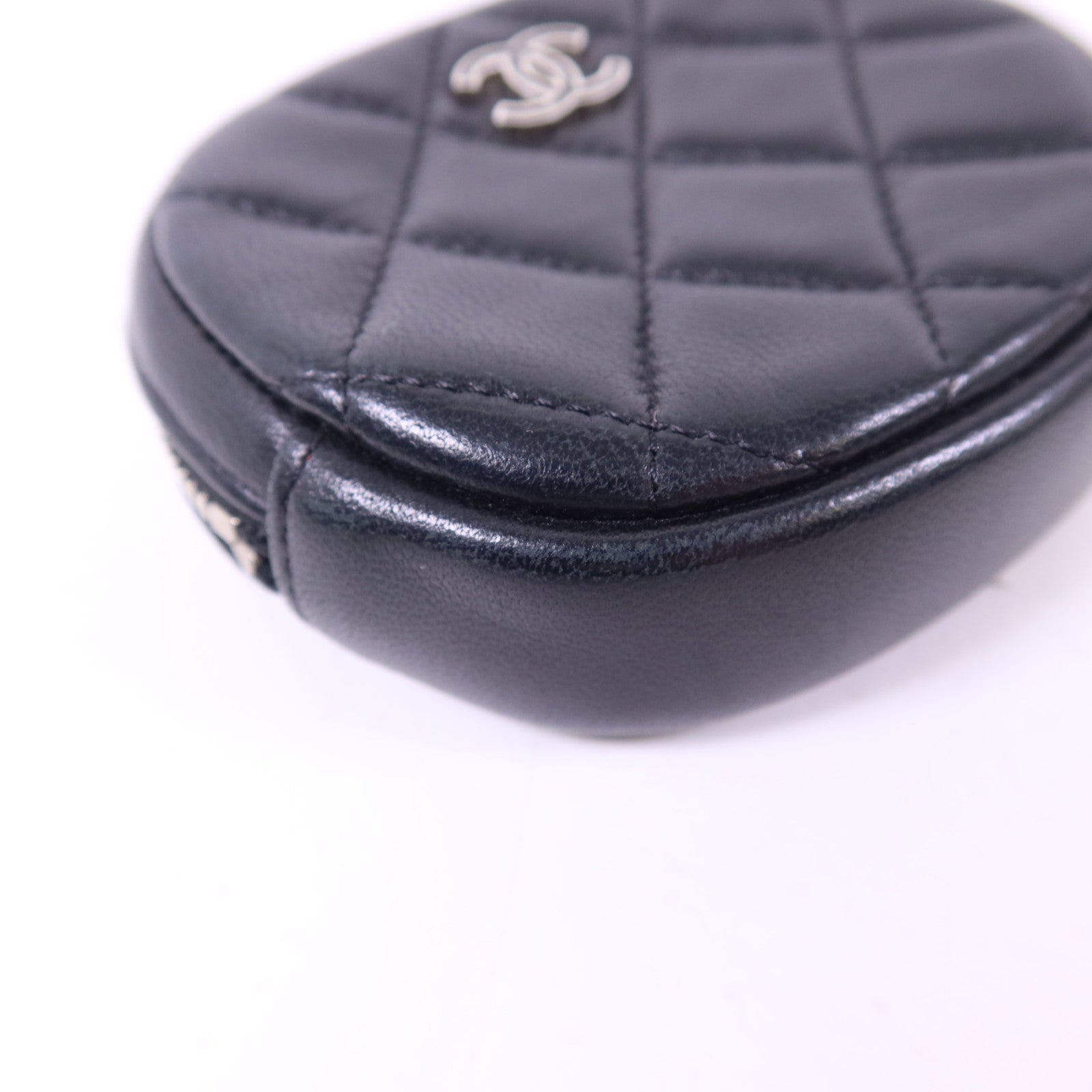 CHANEL 羊皮皮革Coin Case銀扣零錢包