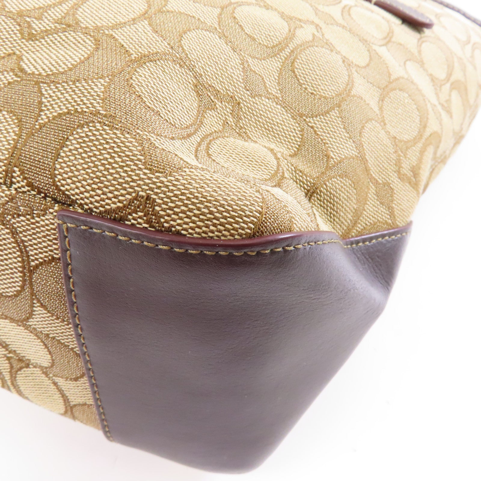COACH 【激減優惠】帆布Tote Bag金扣手挽袋啡色