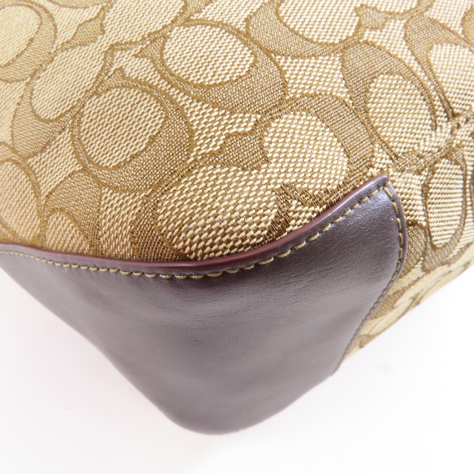 COACH 【激減優惠】帆布Tote Bag金扣手挽袋啡色