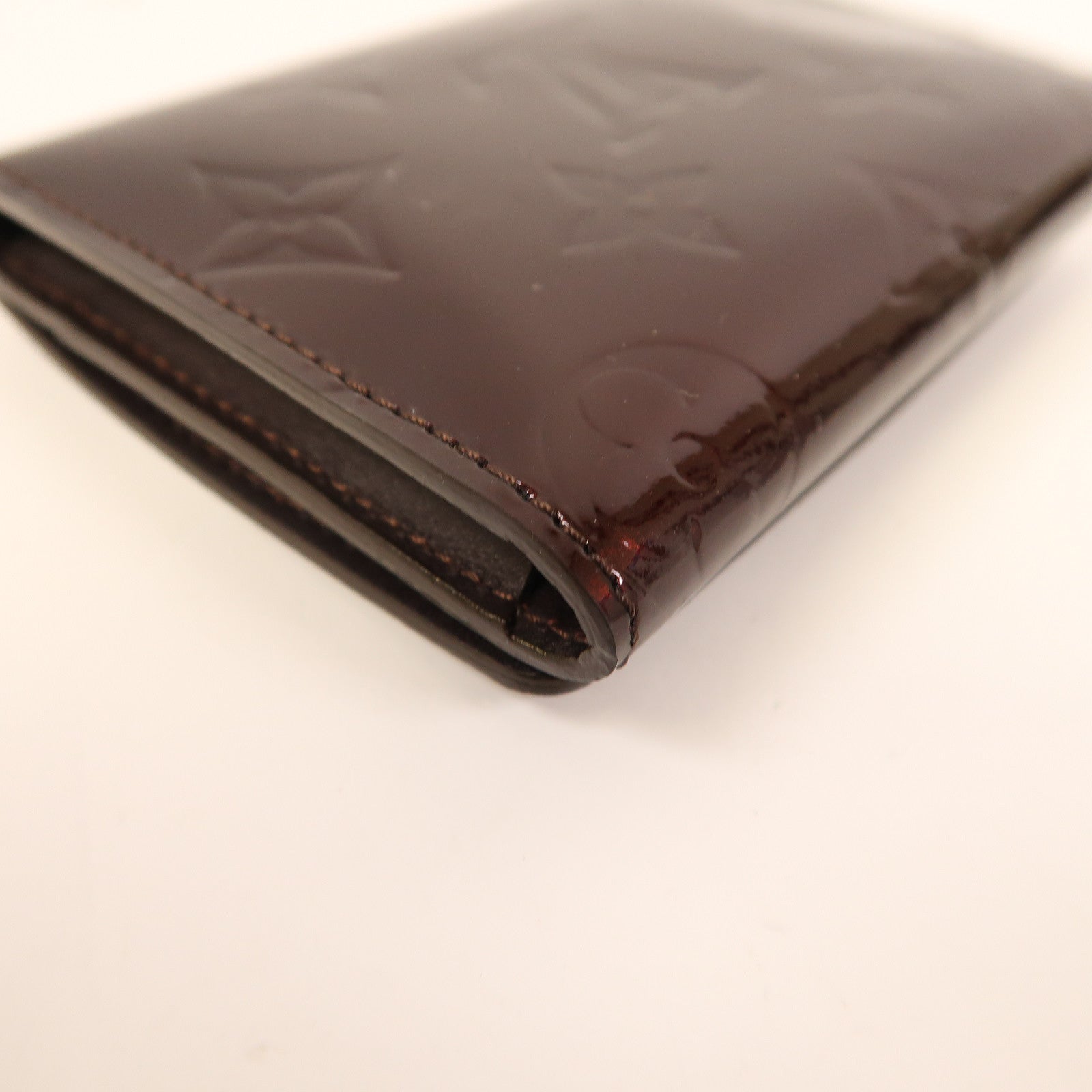 LOUIS VUITTON Monogram Vernis Card Case金扣零錢包紅色