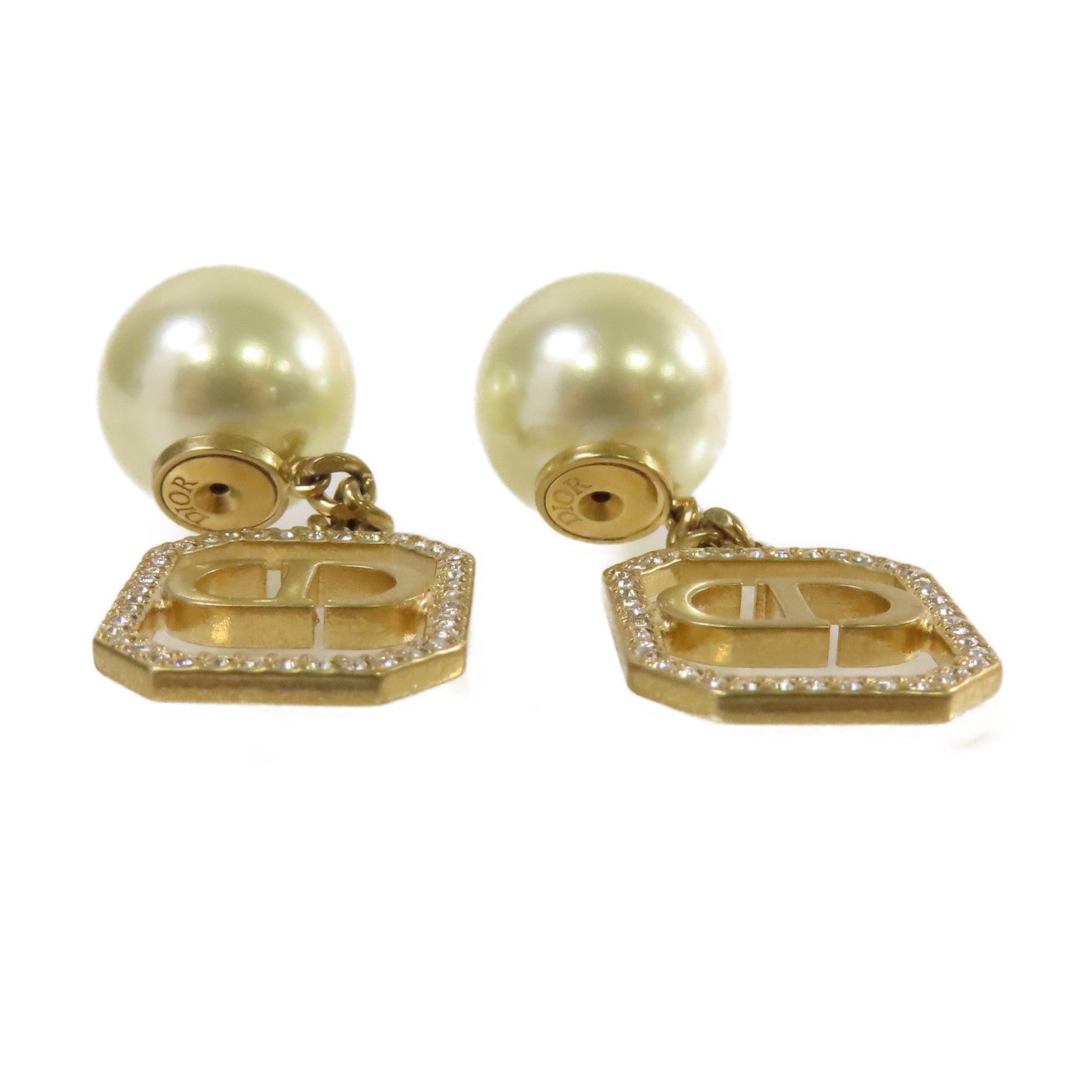 Dior 仿珍珠CD Earrings耳環珍珠色/金色
