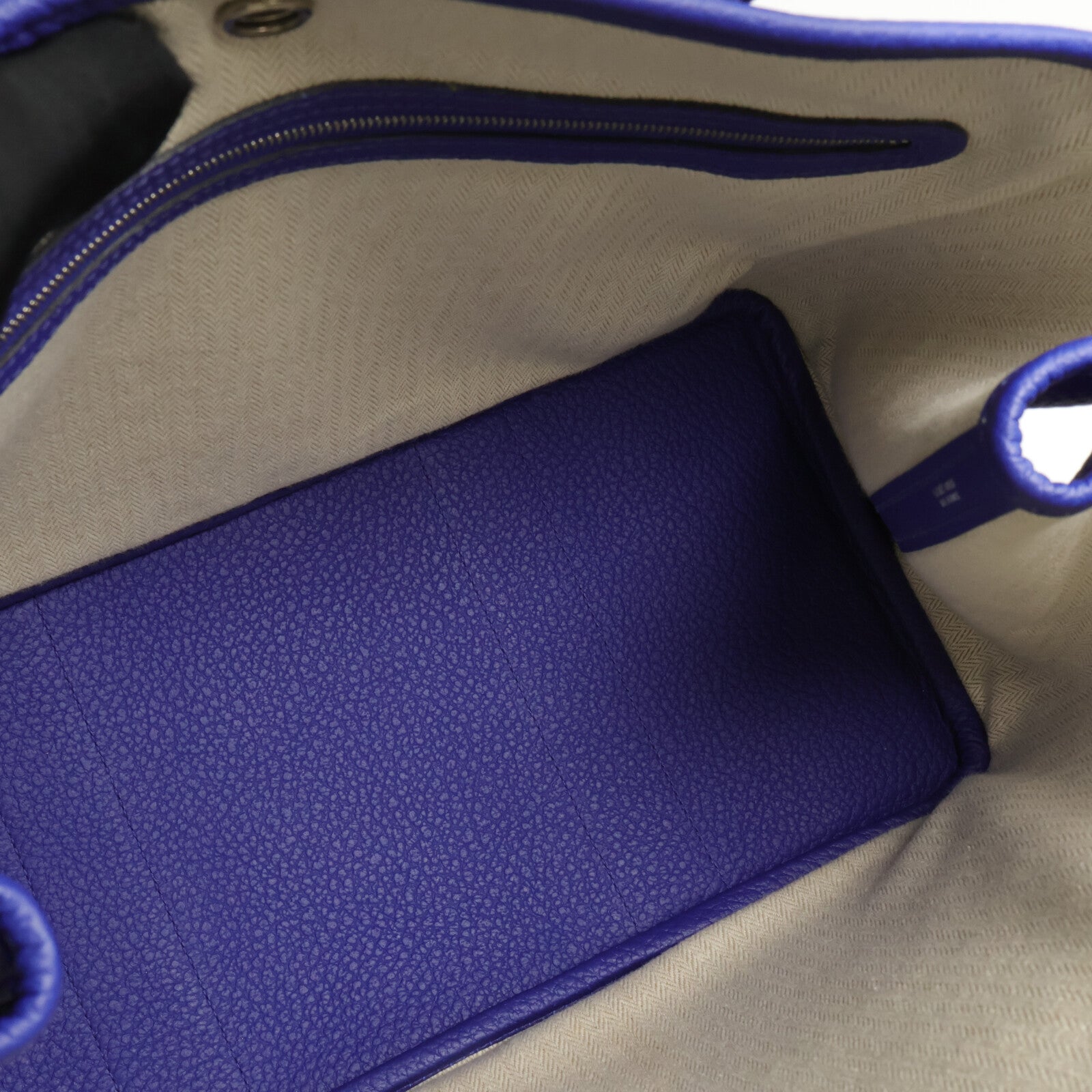 HERMES Negonda皮革GardenParty PM手挽袋Bleu Royal