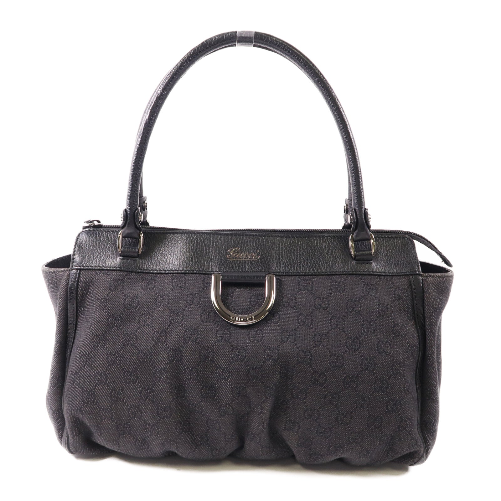 GUCCI 帆布Shoulder Bag銀扣肩背袋