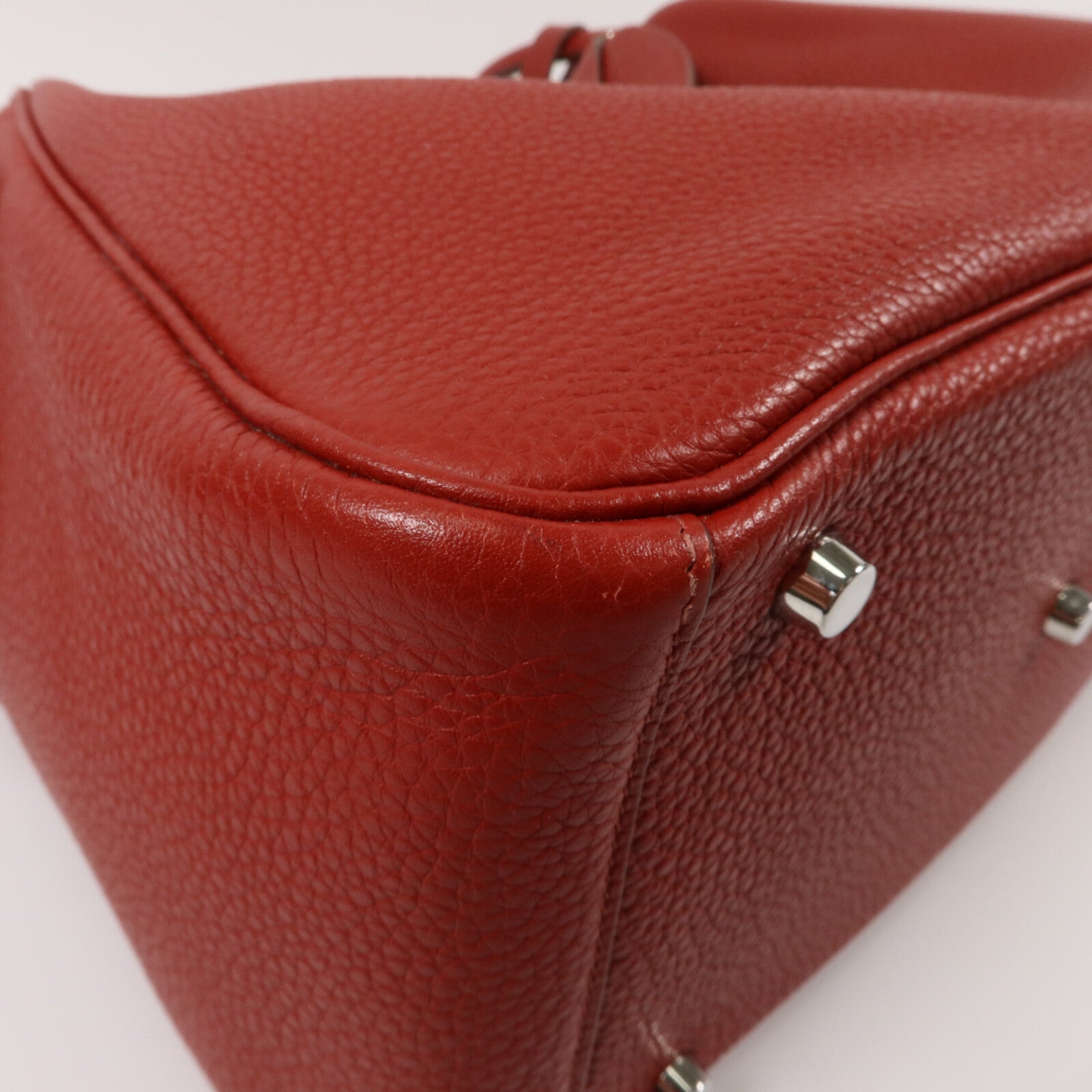 HERMES Clemence皮革Lindy 30手挽肩背兩用袋Rouge Casaque