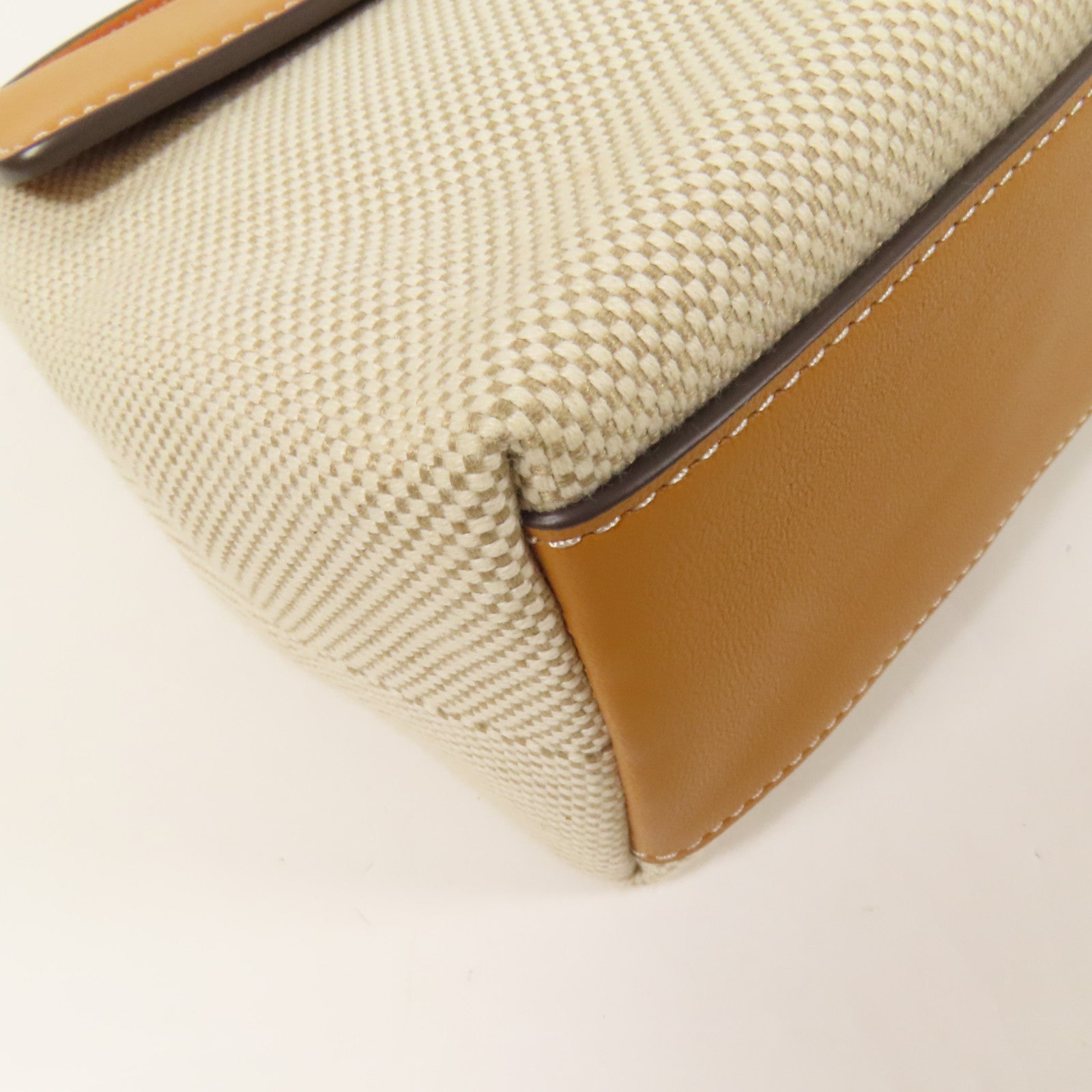 Tory Burch 帆布/皮革2way Shoulder Bag金扣手挽肩背兩用袋