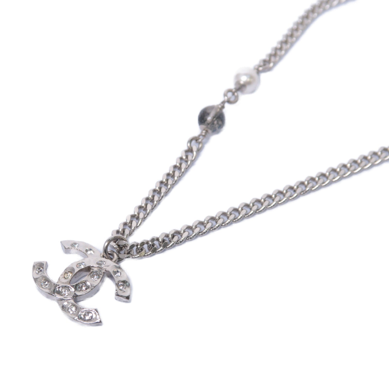 CHANEL 【激減優惠】PVC/金屬Necklace項鍊銀色