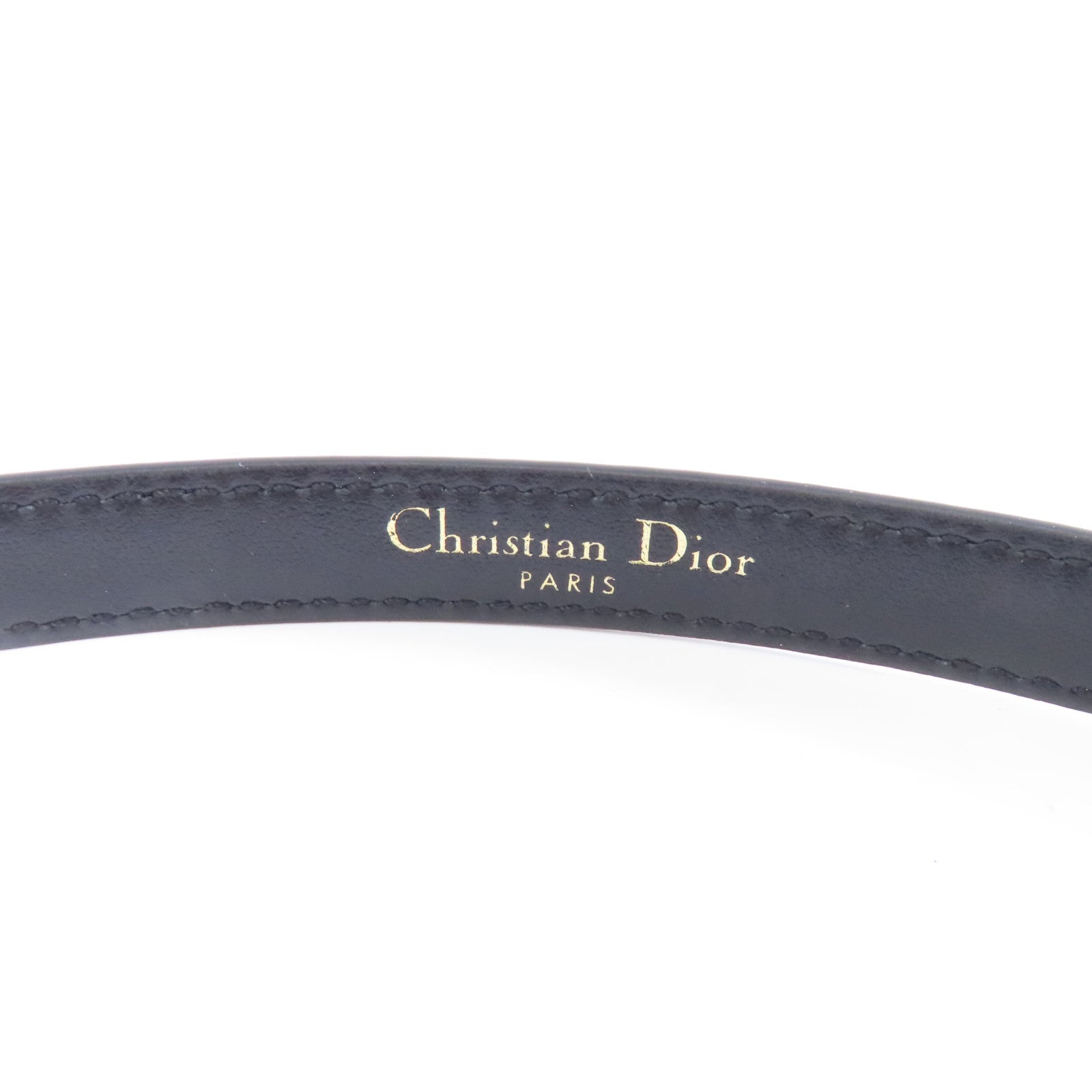 Dior 牛皮皮革Belt 75cm金扣皮帶黑色