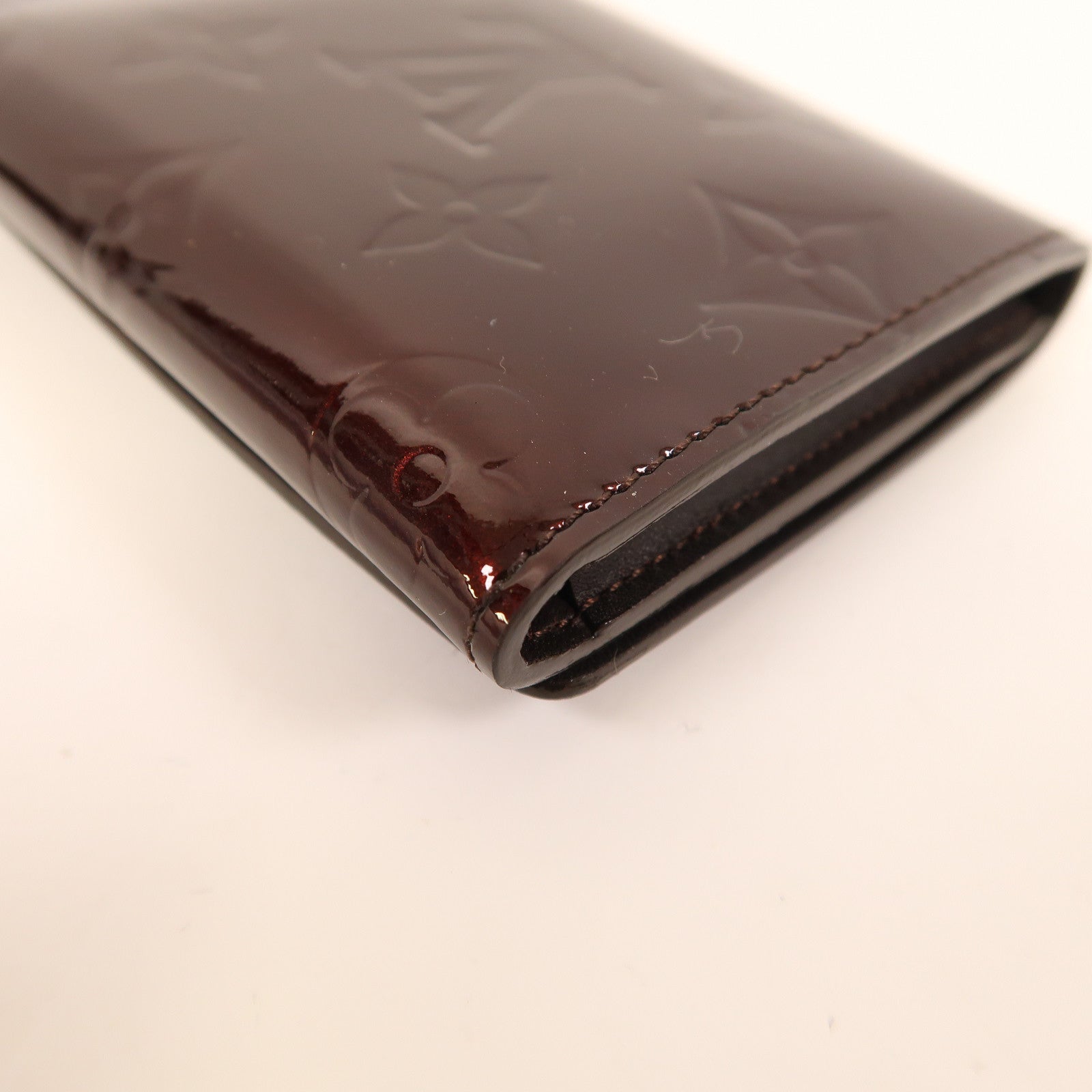 LOUIS VUITTON Monogram Vernis Card Case金扣零錢包紅色