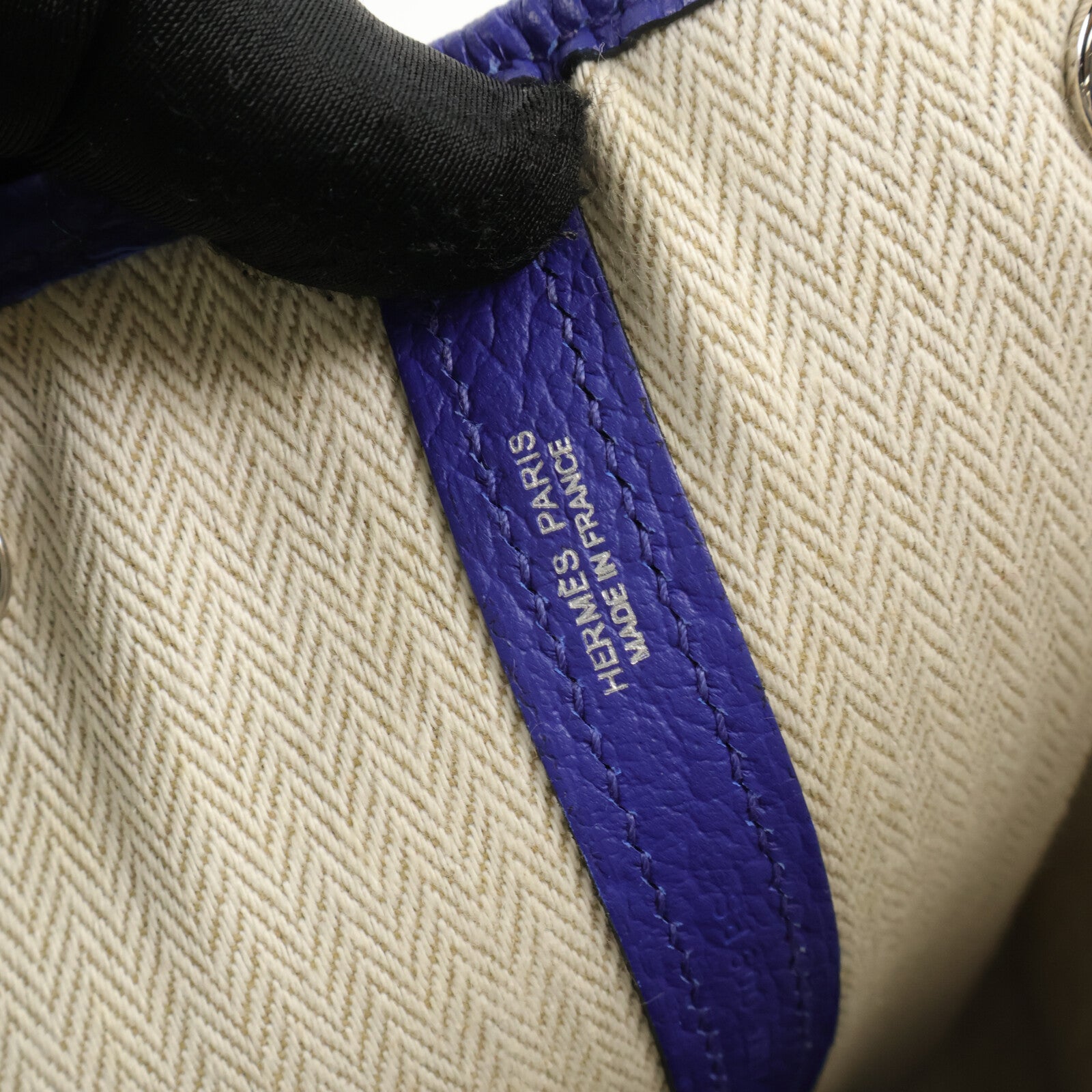 HERMES Negonda皮革GardenParty PM手挽袋Bleu Royal