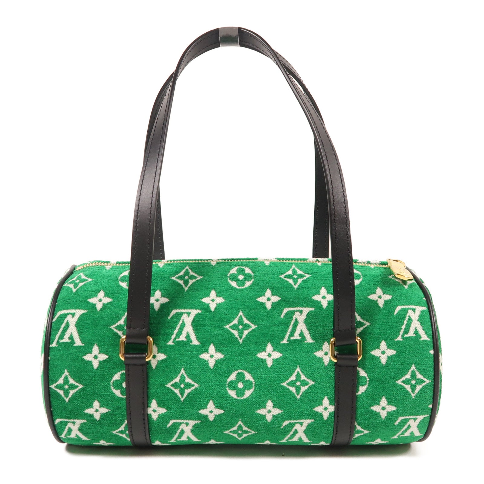 LOUIS VUITTON Monogram Jacquard Velvet Papillon金扣肩背袋綠色