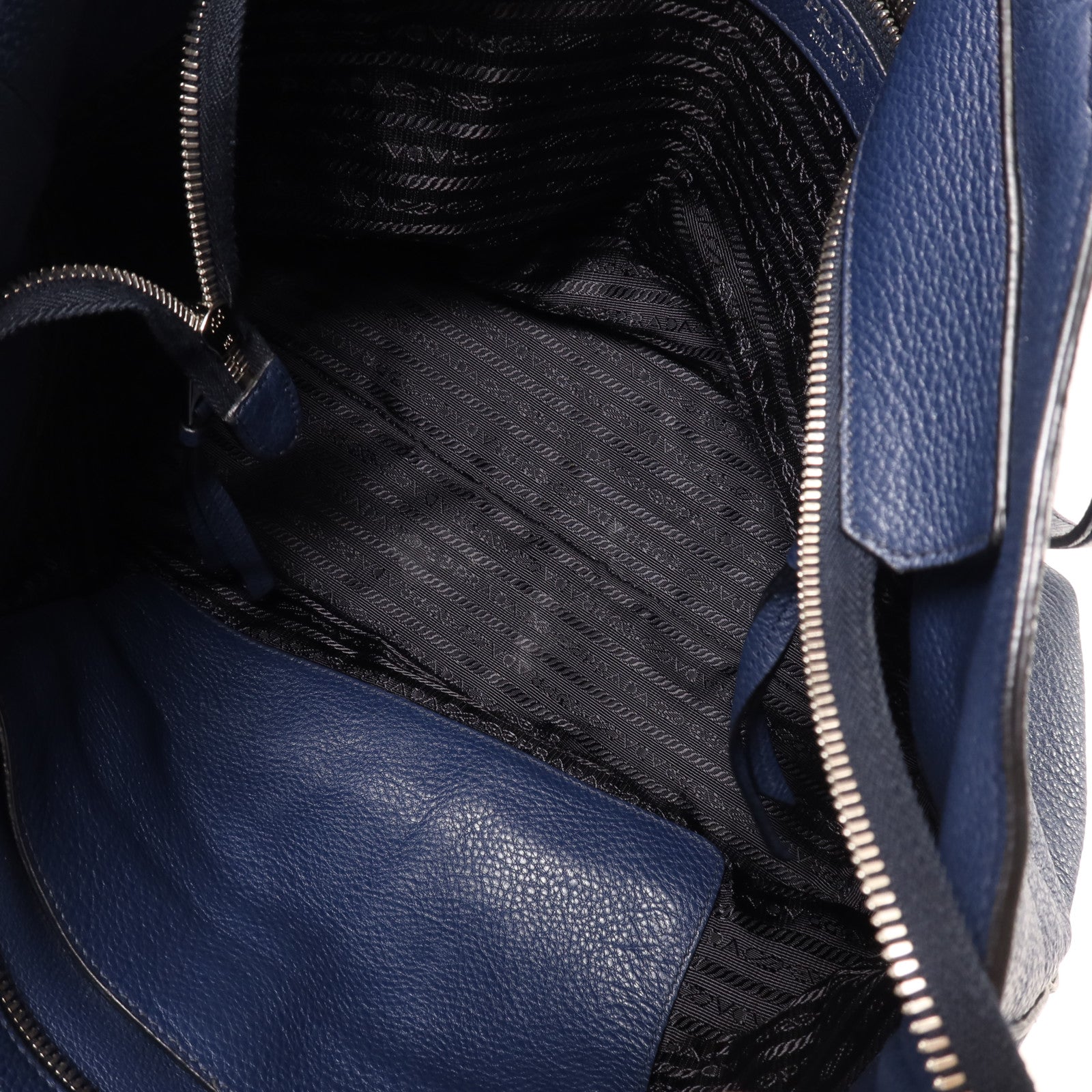 PRADA 牛皮皮革Tote Bag銀扣手挽袋