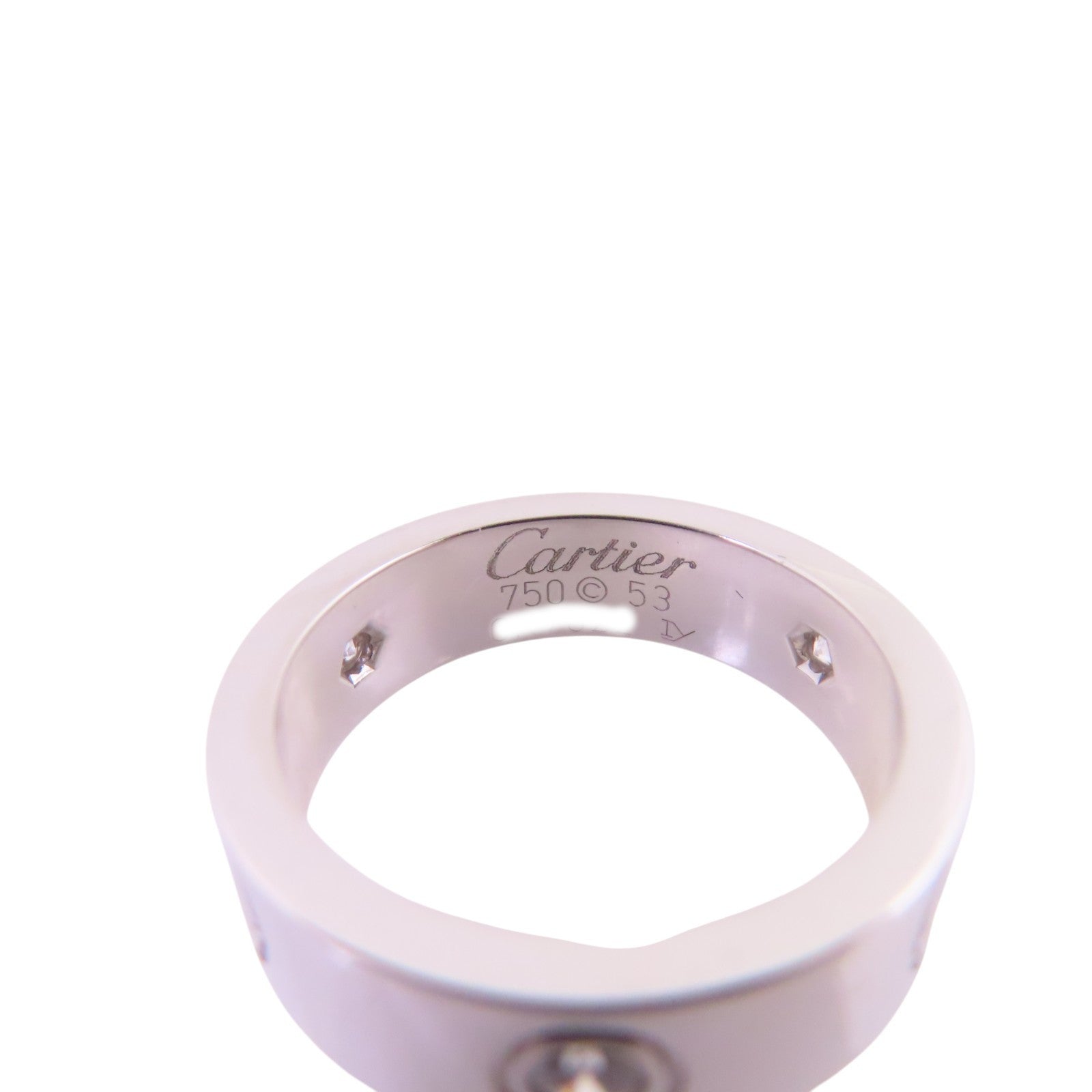 CARTIER 18K白金/鑽石Love Ring 3P Diamond Ring戒指Cartier#53/US#6.25