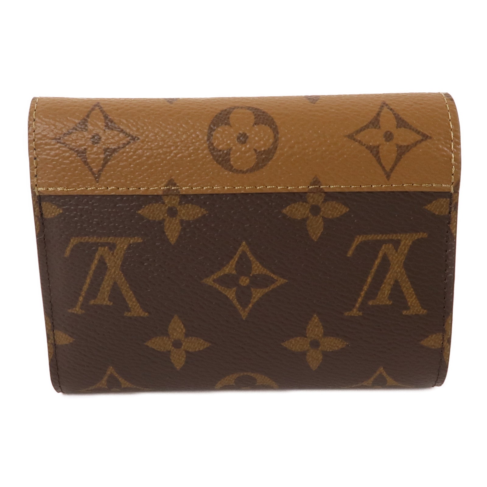 LOUIS VUITTON Monogram/Monogram Reverse Victorine Wallet金扣錢包棕色