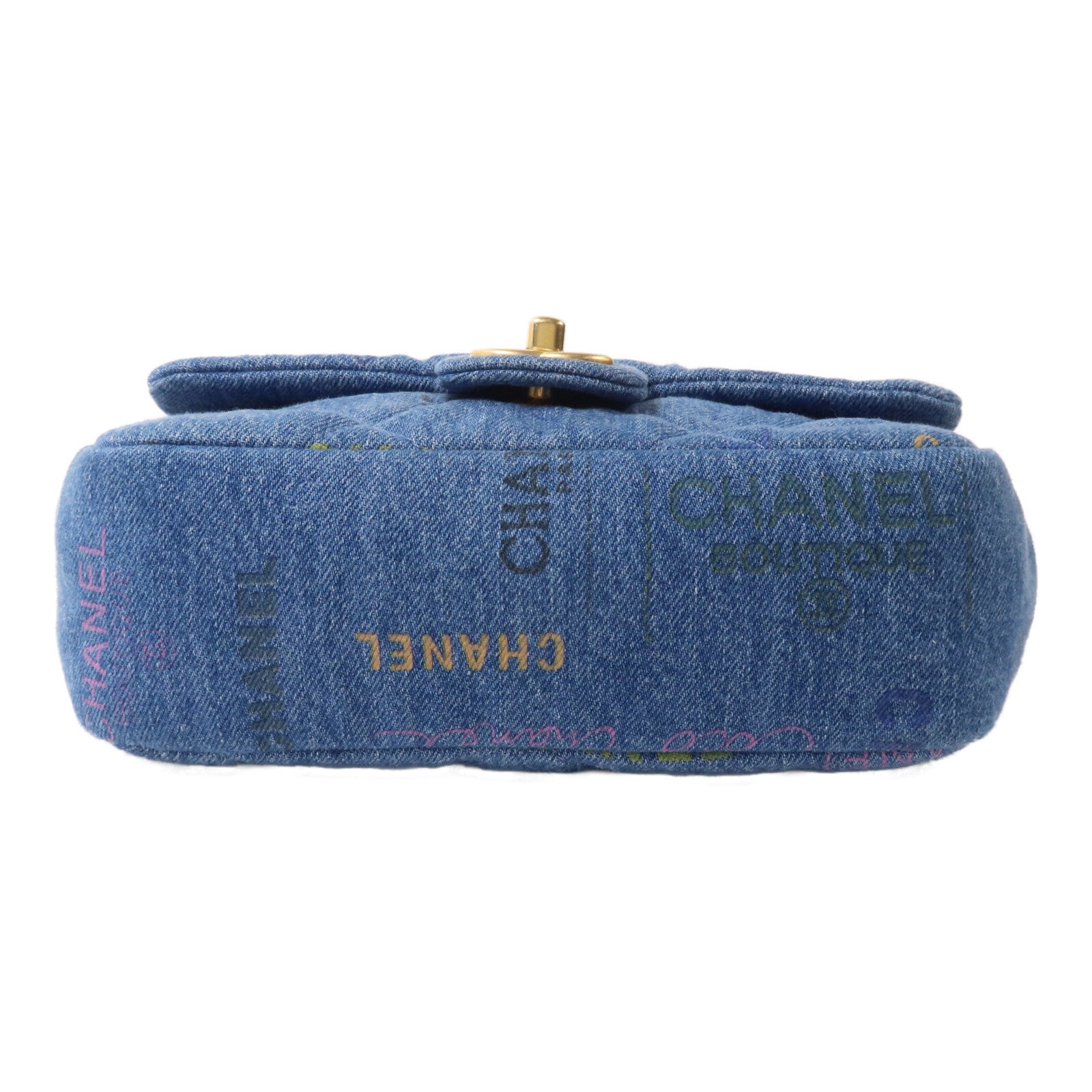 CHANEL 牛仔布Chain Shoulder Bag鏈帶肩背袋