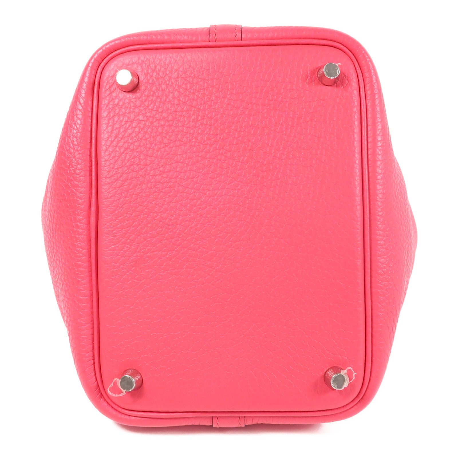 HERMES Clemence皮革Picotin PM手挽袋Rose Mexico