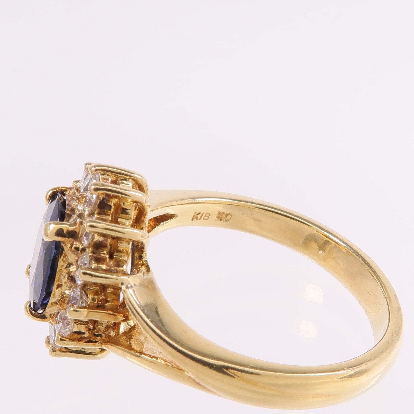 JEWELRY 18K黃金Sapphire Diamond Ring藍寶石/鑽石戒指