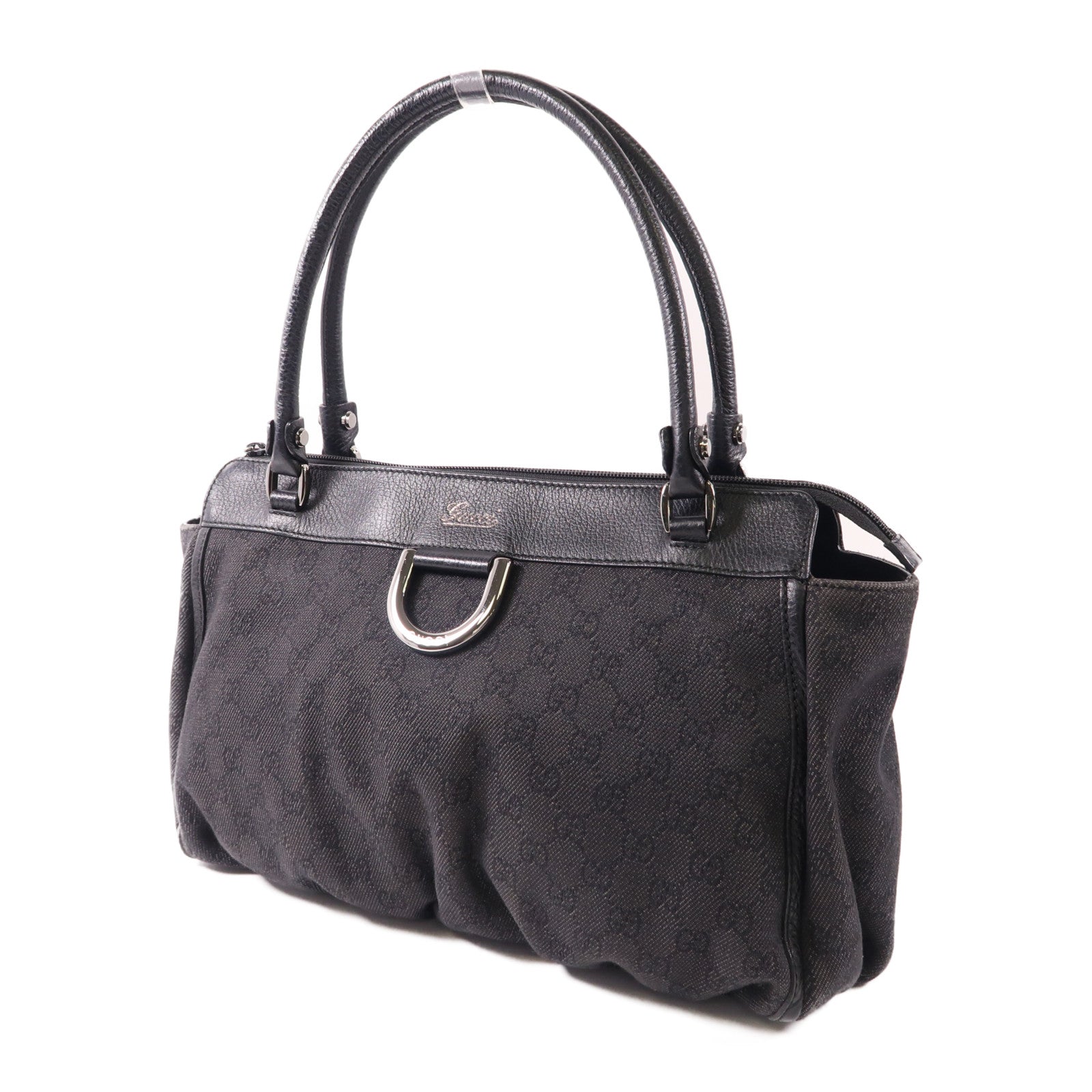 GUCCI 帆布Shoulder Bag銀扣肩背袋