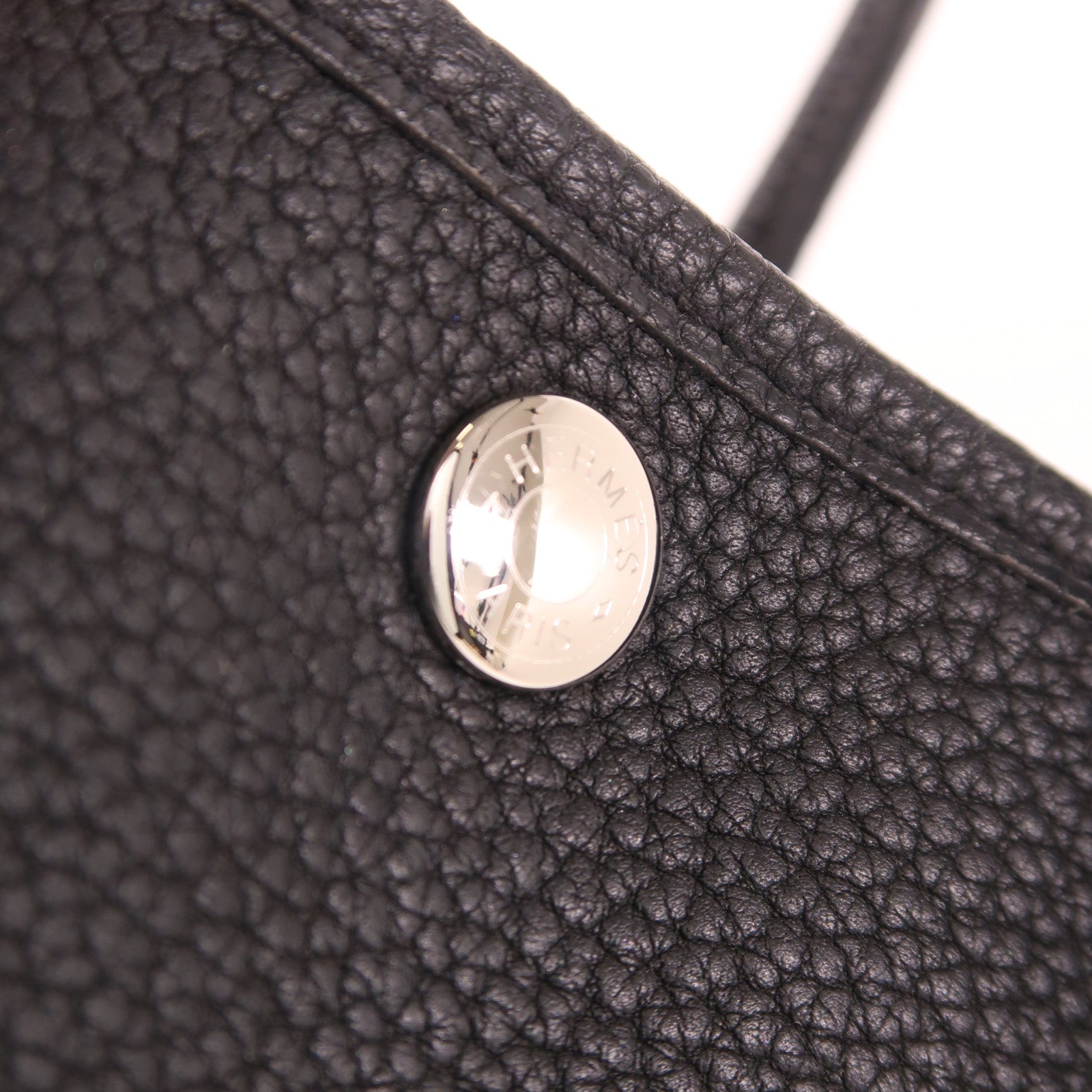 HERMES Negonda皮革Garden Party TPM銀扣手挽袋Noir