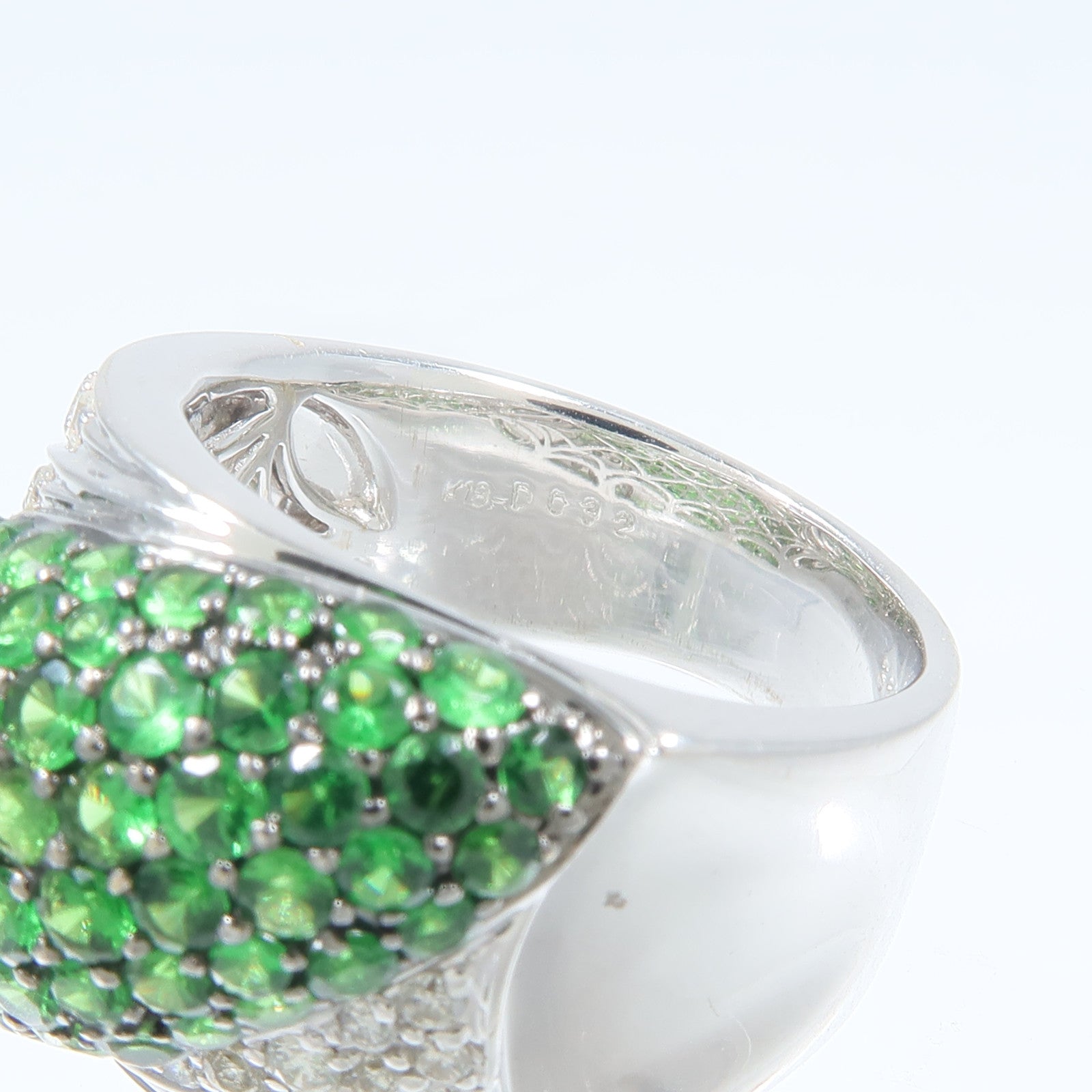 JEWELRY 18K白金Tsavorite Diamond Ring沙弗萊石/鑽石戒指