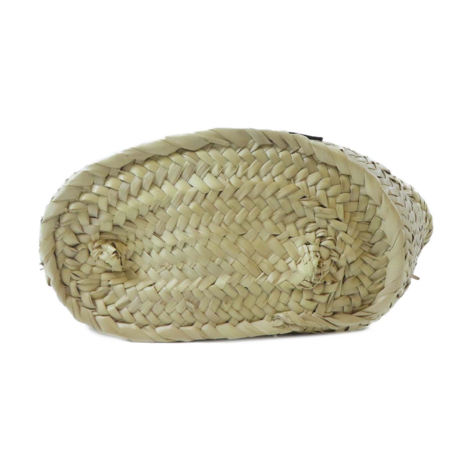 LOEWE 酒椰/皮革Basket Bag銀扣肩背袋/手挽袋啡色
