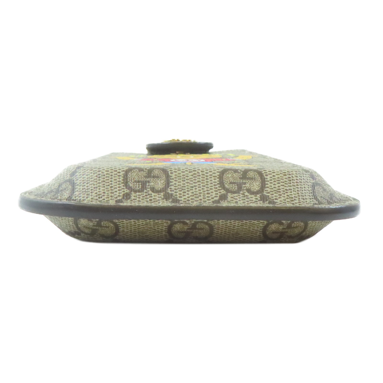 GUCCI 塗層帆布Phone Case金扣肩背袋棕色