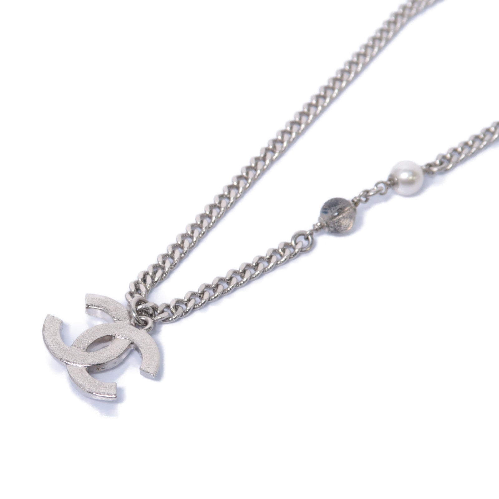 CHANEL 【激減優惠】PVC/金屬Necklace項鍊銀色