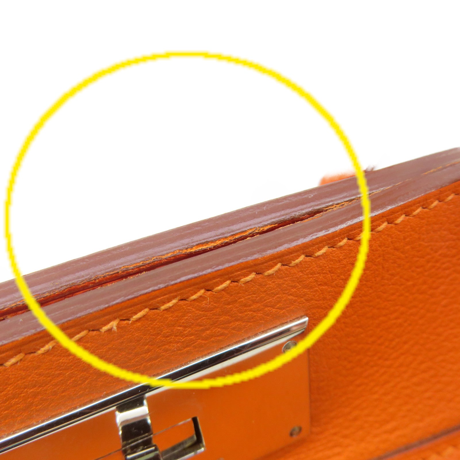 HERMES Evercolour皮革Toolbox 26 2way Shoulder Bag银扣手挽肩背两用袋Orange橙色