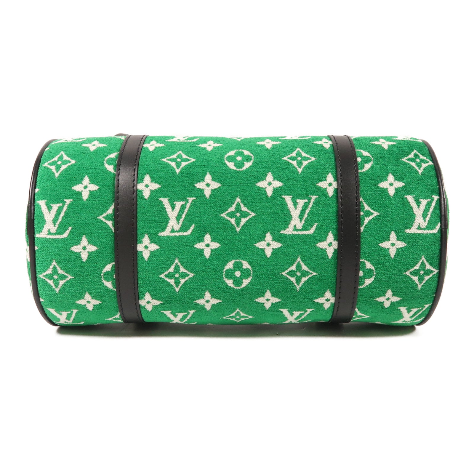 LOUIS VUITTON Monogram Jacquard Velvet Papillon金扣肩背袋綠色