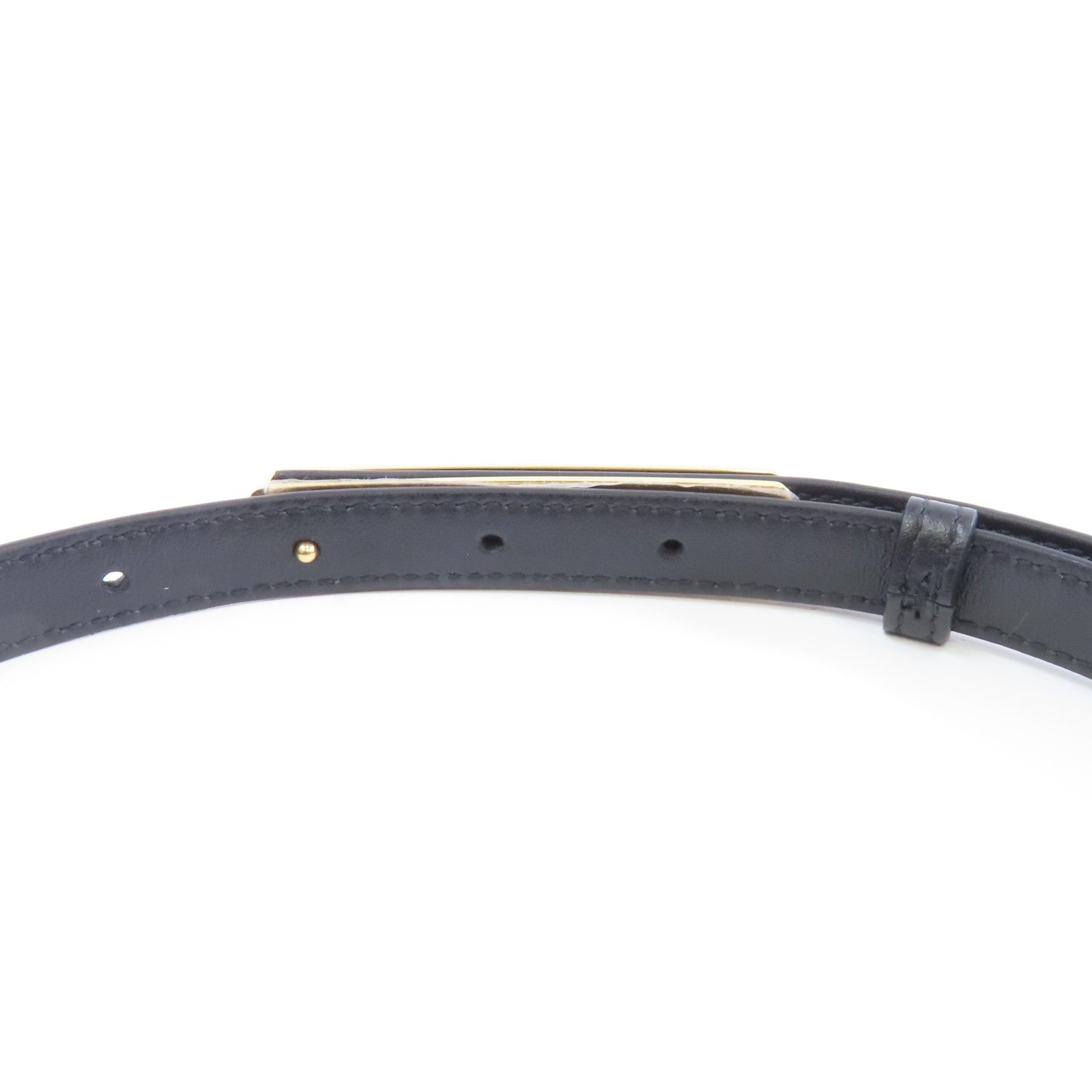 Dior 牛皮皮革Belt 75cm金扣皮帶黑色